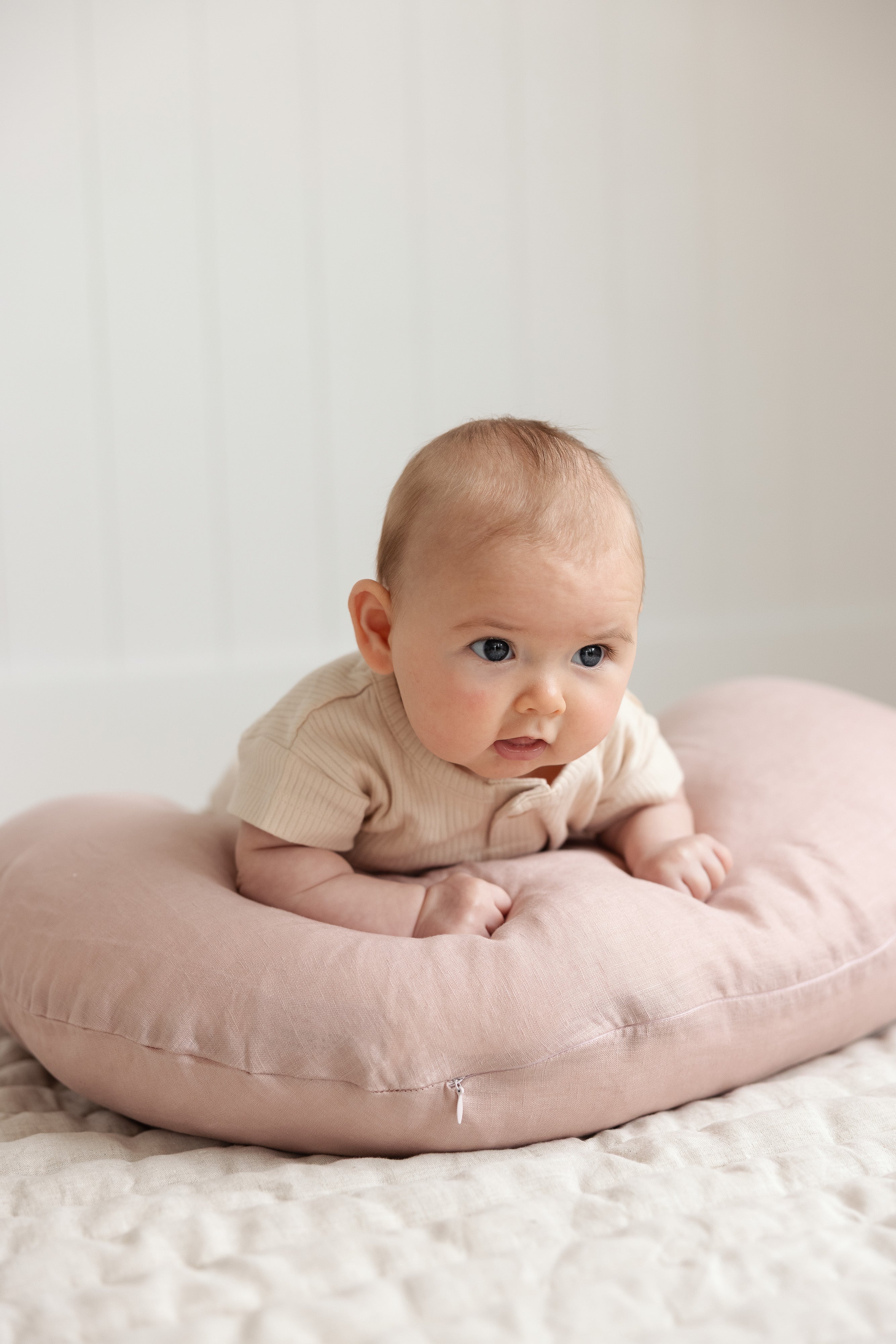 Nursing Pillow & Cover- Moon Shape- Dusty Rose