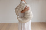 Nursing Pillow & Cover- Moon Shape- Gingham