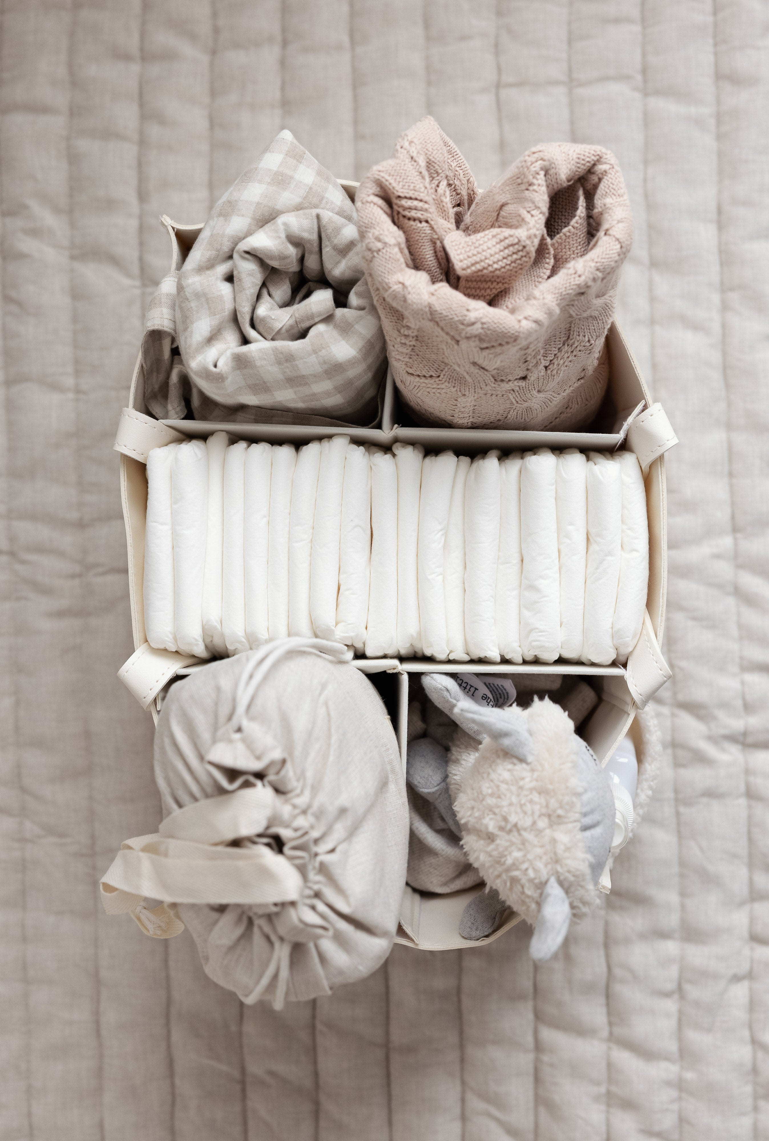 Nappy Caddy- Luxe Range- Snow