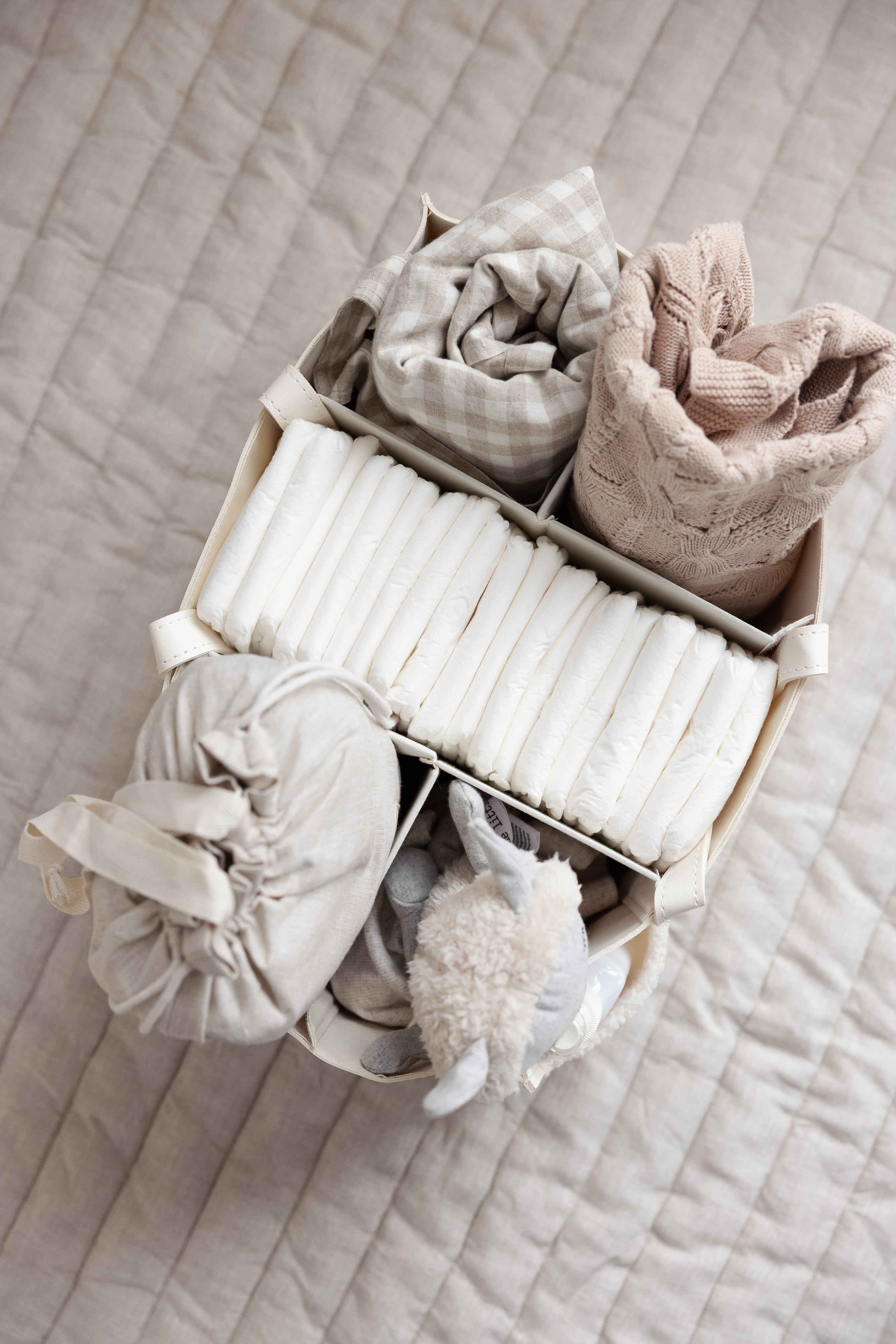 Nappy Caddy- Luxe Range- Snow