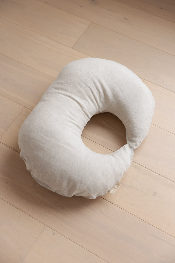 Nursing Pillow & Cover- Moon Shape- Oat Natural