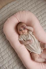 Baby Lounger Nest + Peachy Pink Linen Cover