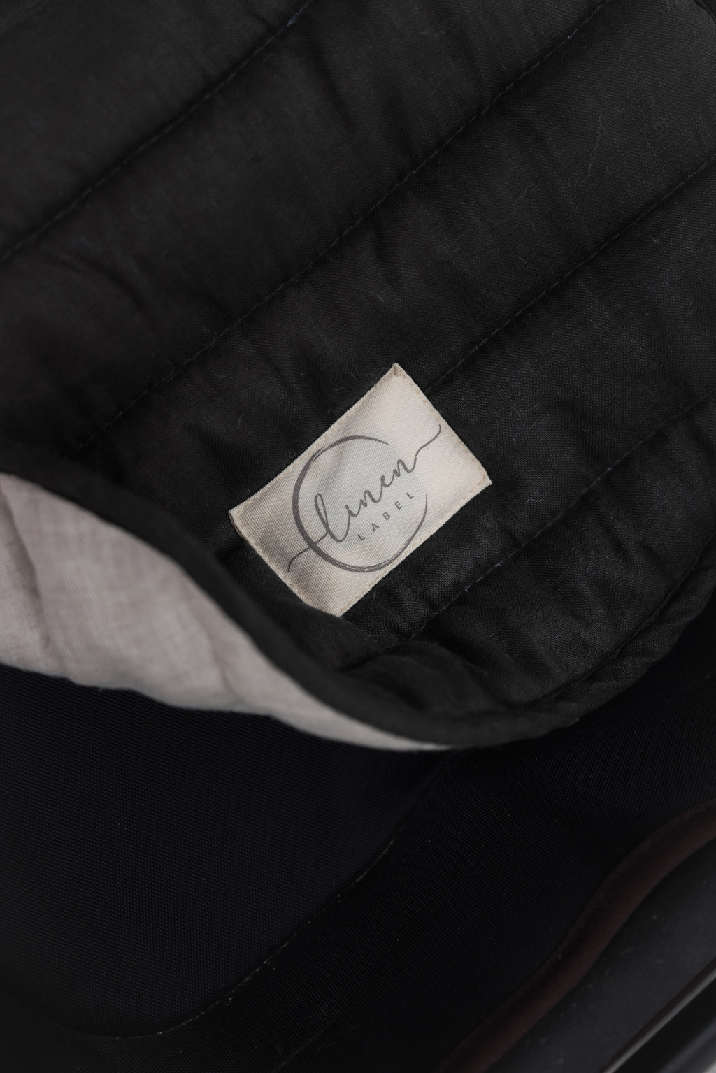 Charcoal & Oat - Pram Liner- Stripe quilt