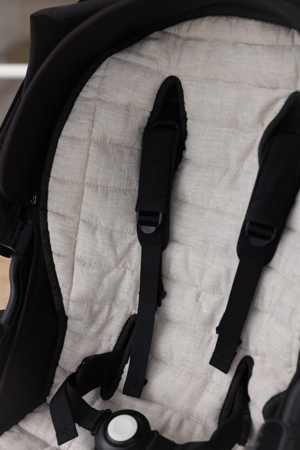 Oatmeal & Stripe - Pram Liner- Stripe quilt