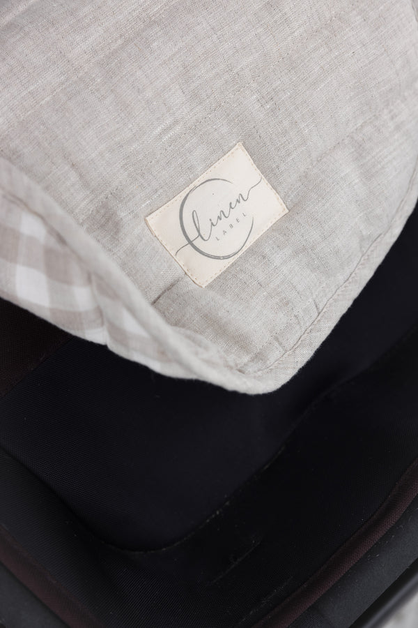 Oatmeal & Gingham - Pram Liner- Stripe quilt