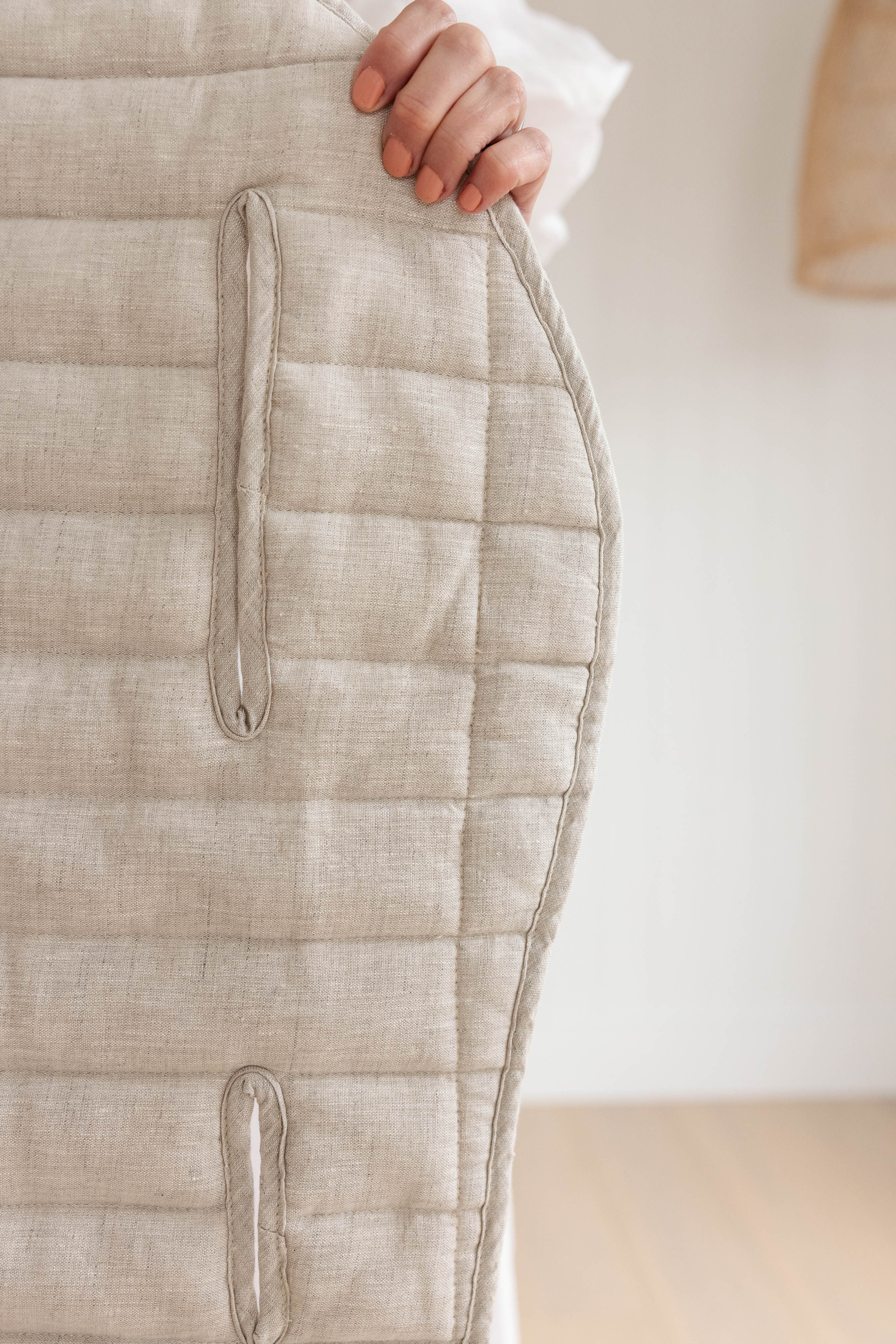 Oatmeal & Stripe - Pram Liner- Stripe quilt
