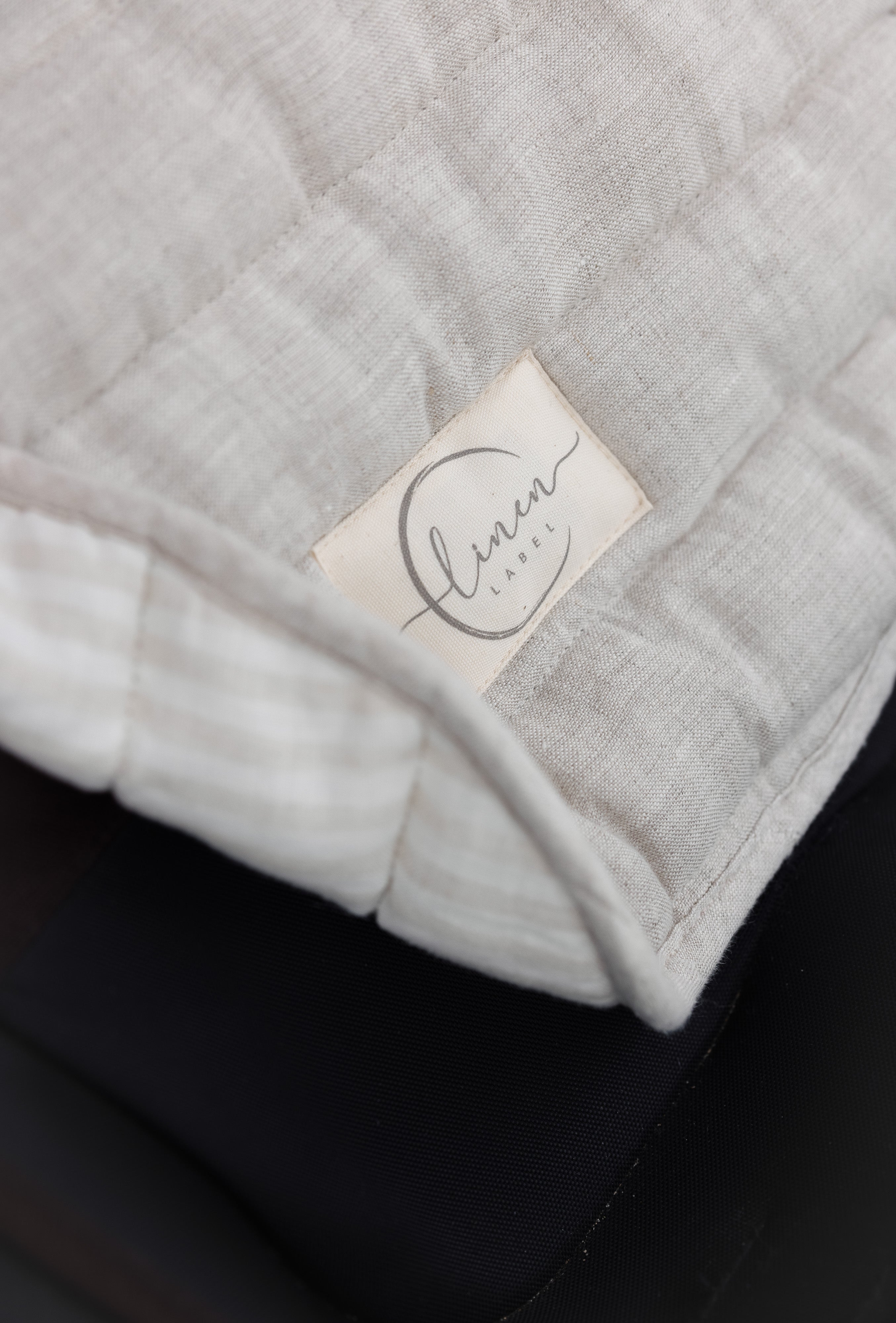 Oatmeal & Stripe - Pram Liner- Stripe quilt