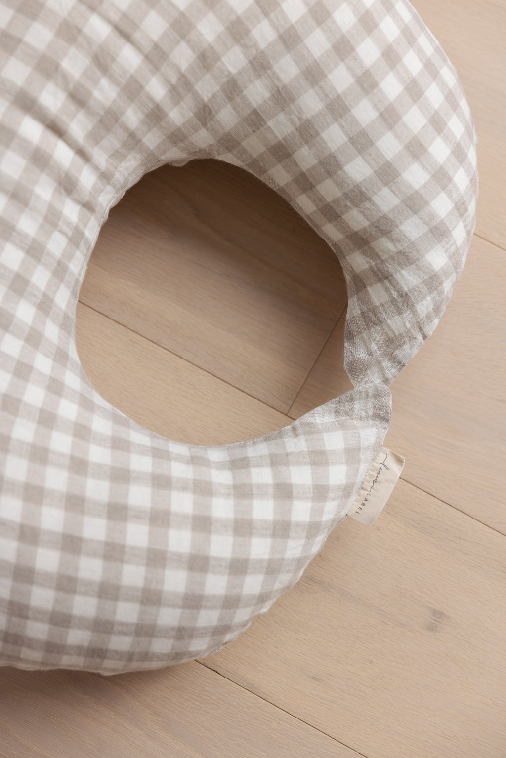 Nursing Pillow & Cover- Moon Shape- Gingham