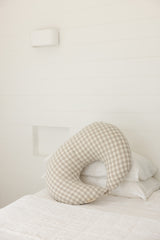 Nursing Pillow & Cover- Moon Shape- Gingham