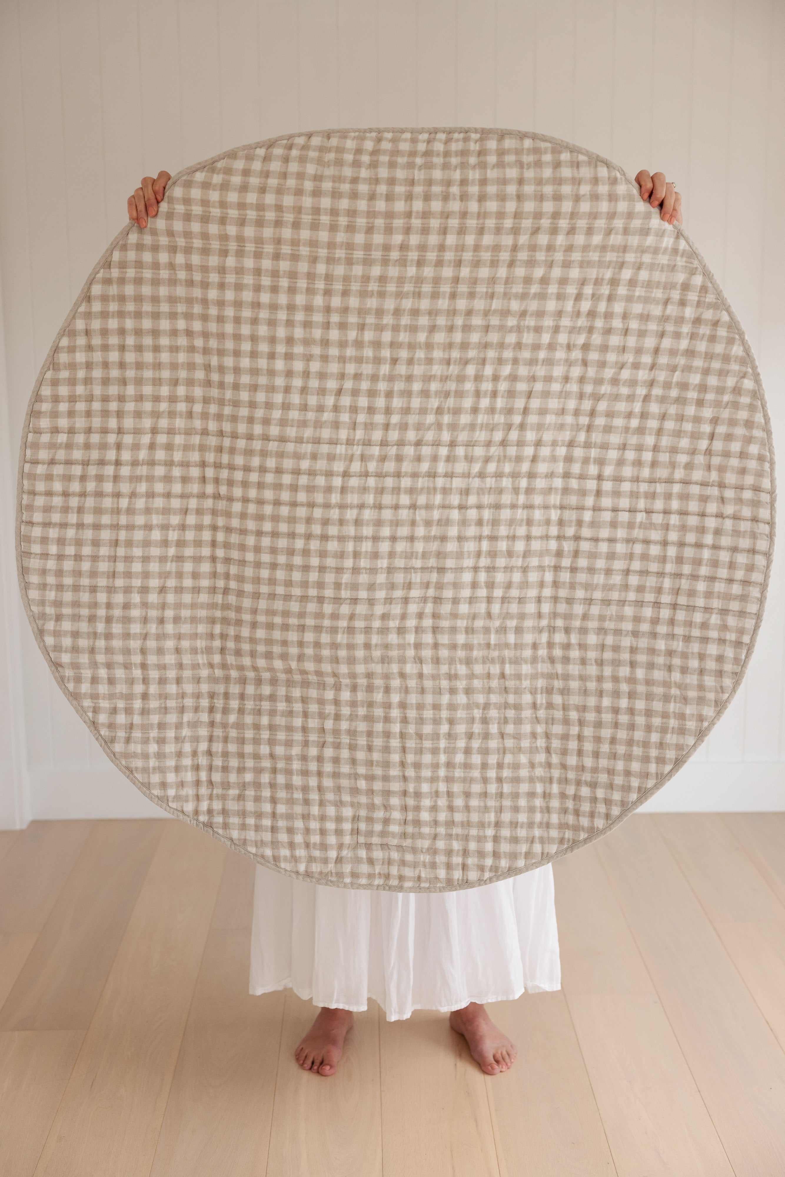 Oat & Gingham Stripe Quilted - Play Mat