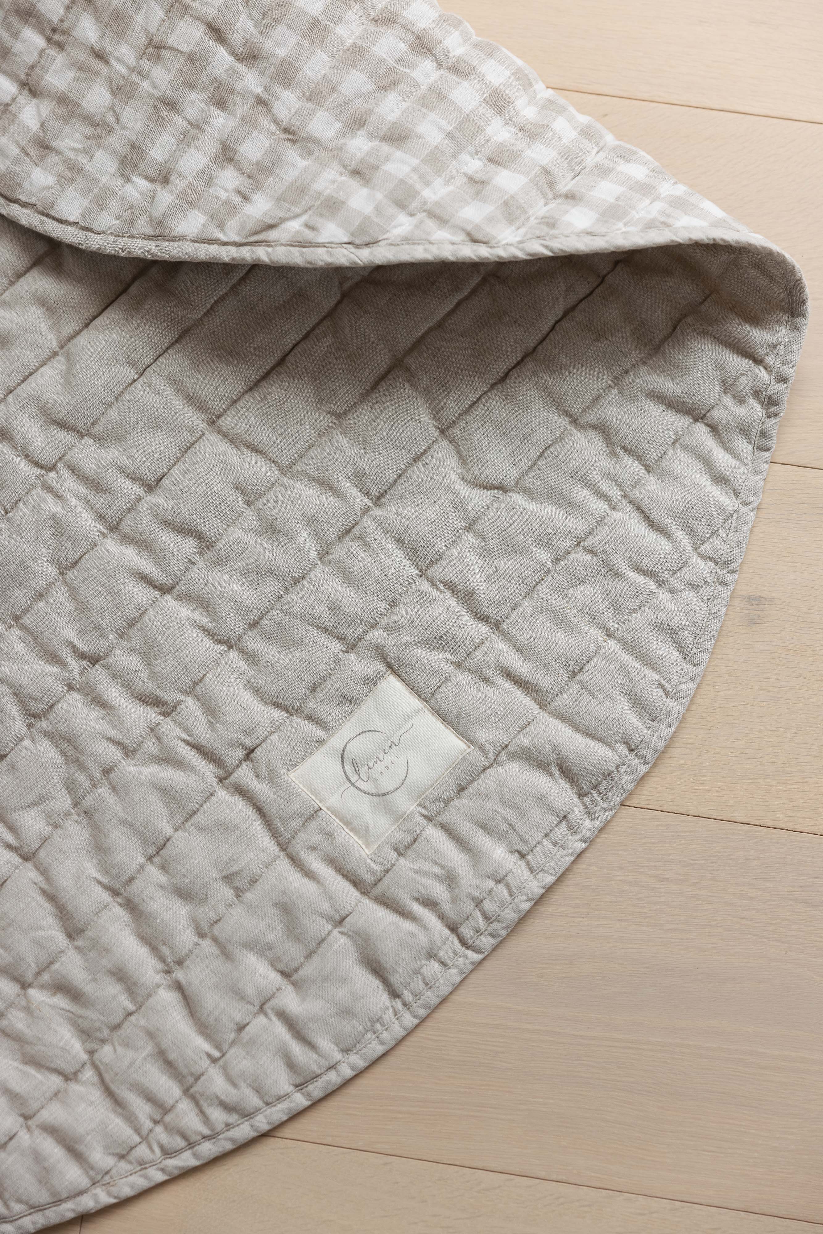 Oat & Gingham Stripe Quilted - Play Mat