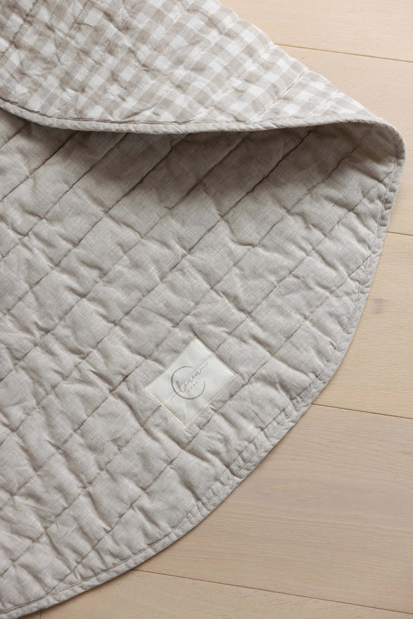 Oat & Gingham Stripe Quilted - Play Mat