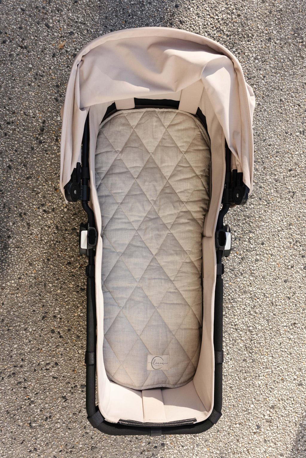 Pram Bassinet Liners- Blush Print & Oat