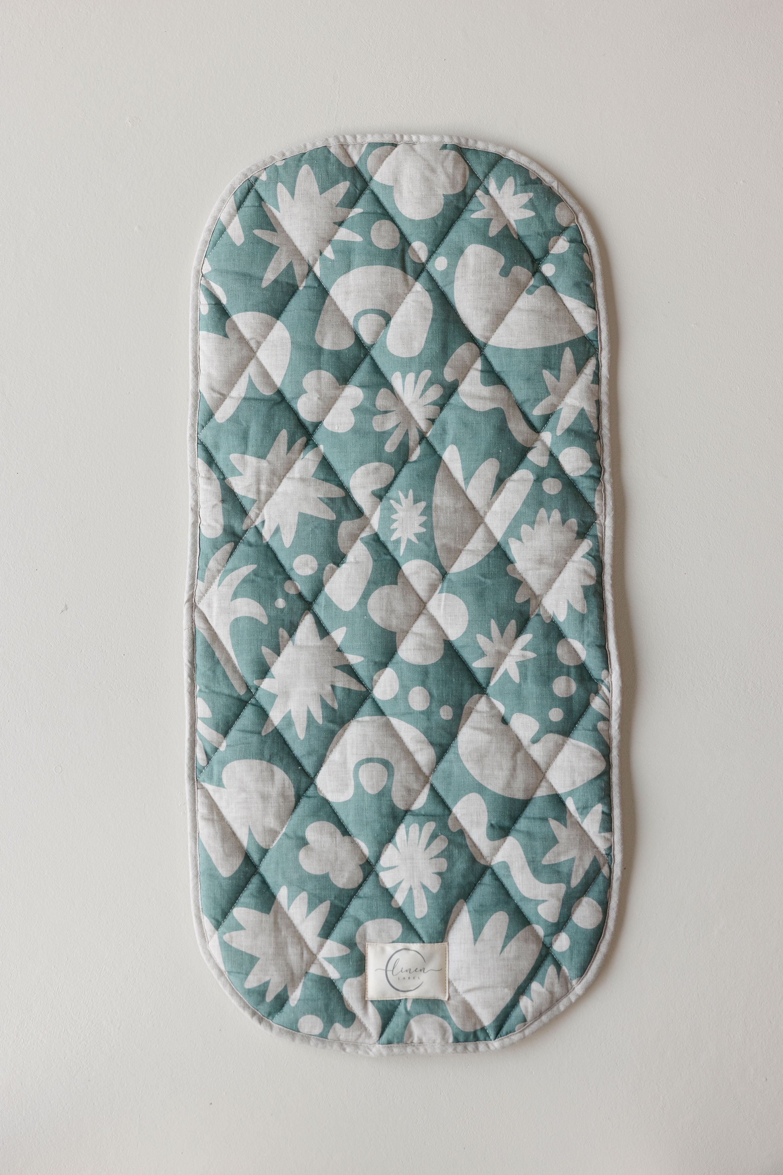 Pram Bassinet Liners- Opal Sage Print & Oat