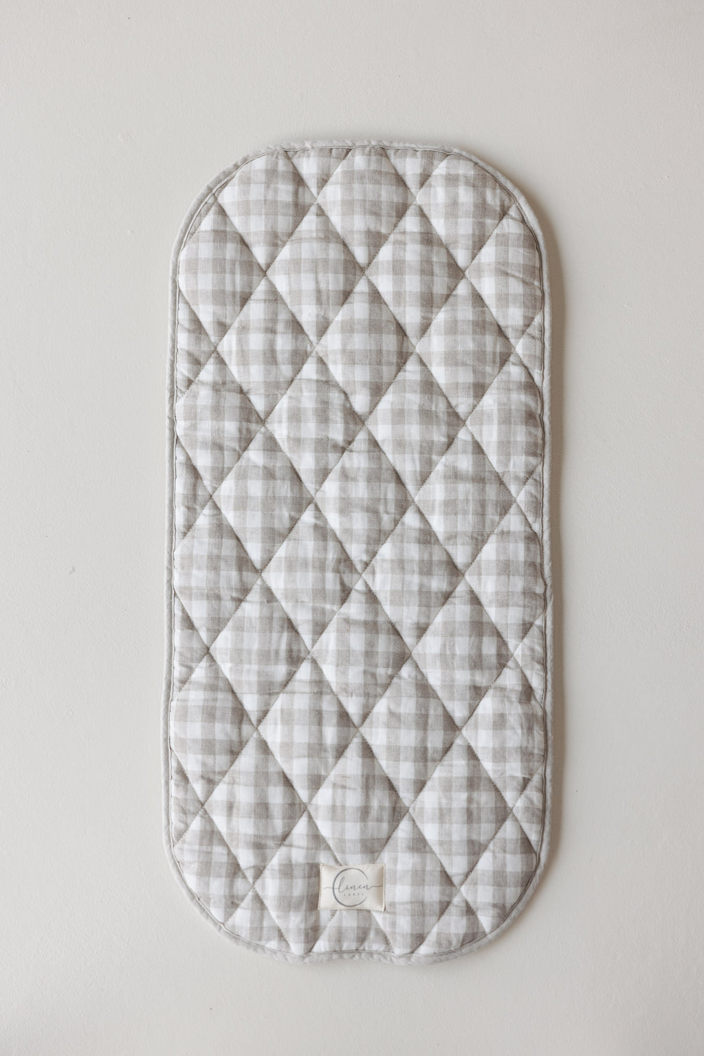 Pram Bassinet Liners- Gingham & Oat