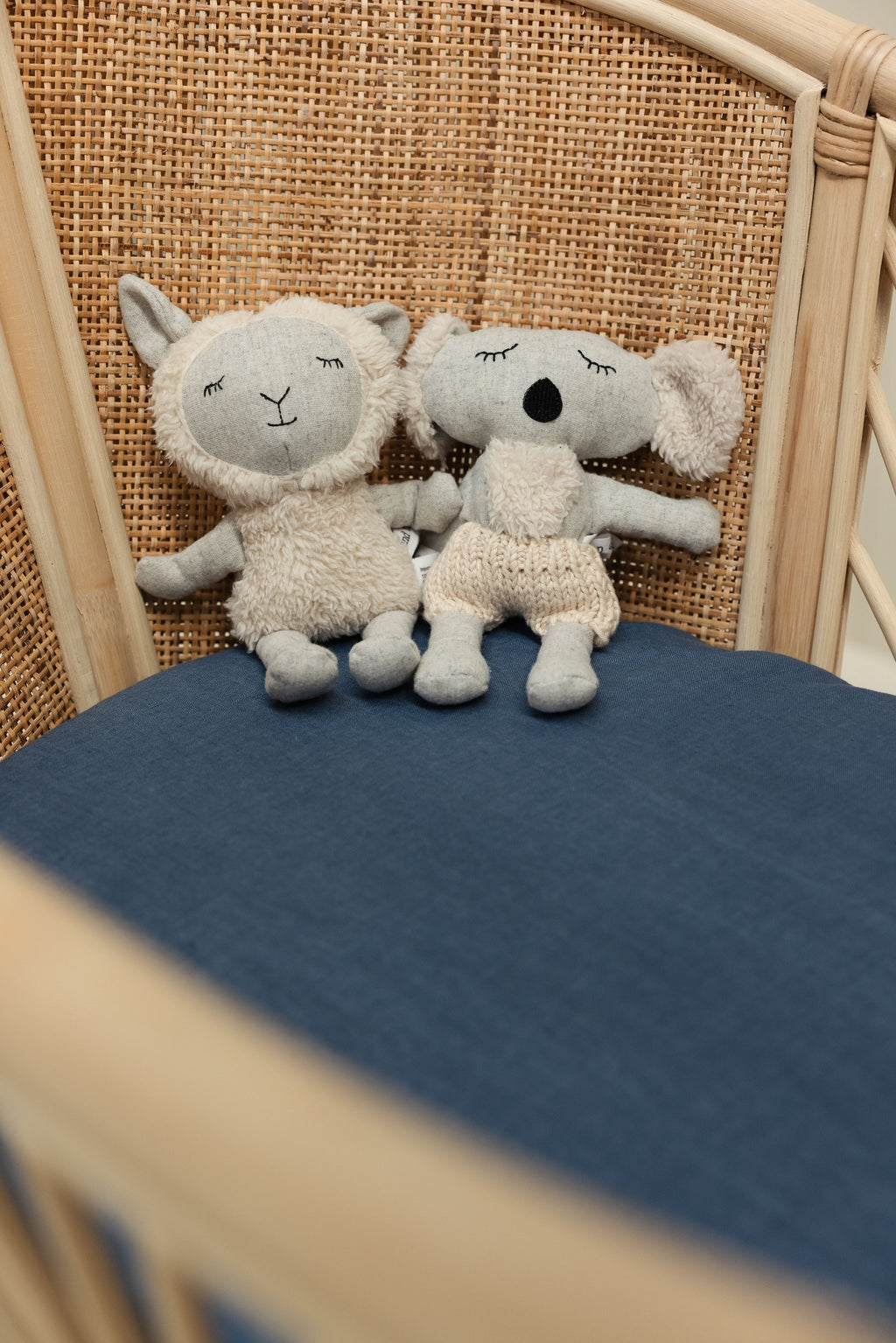 Linen Bassinet Sheet- Denim Blue