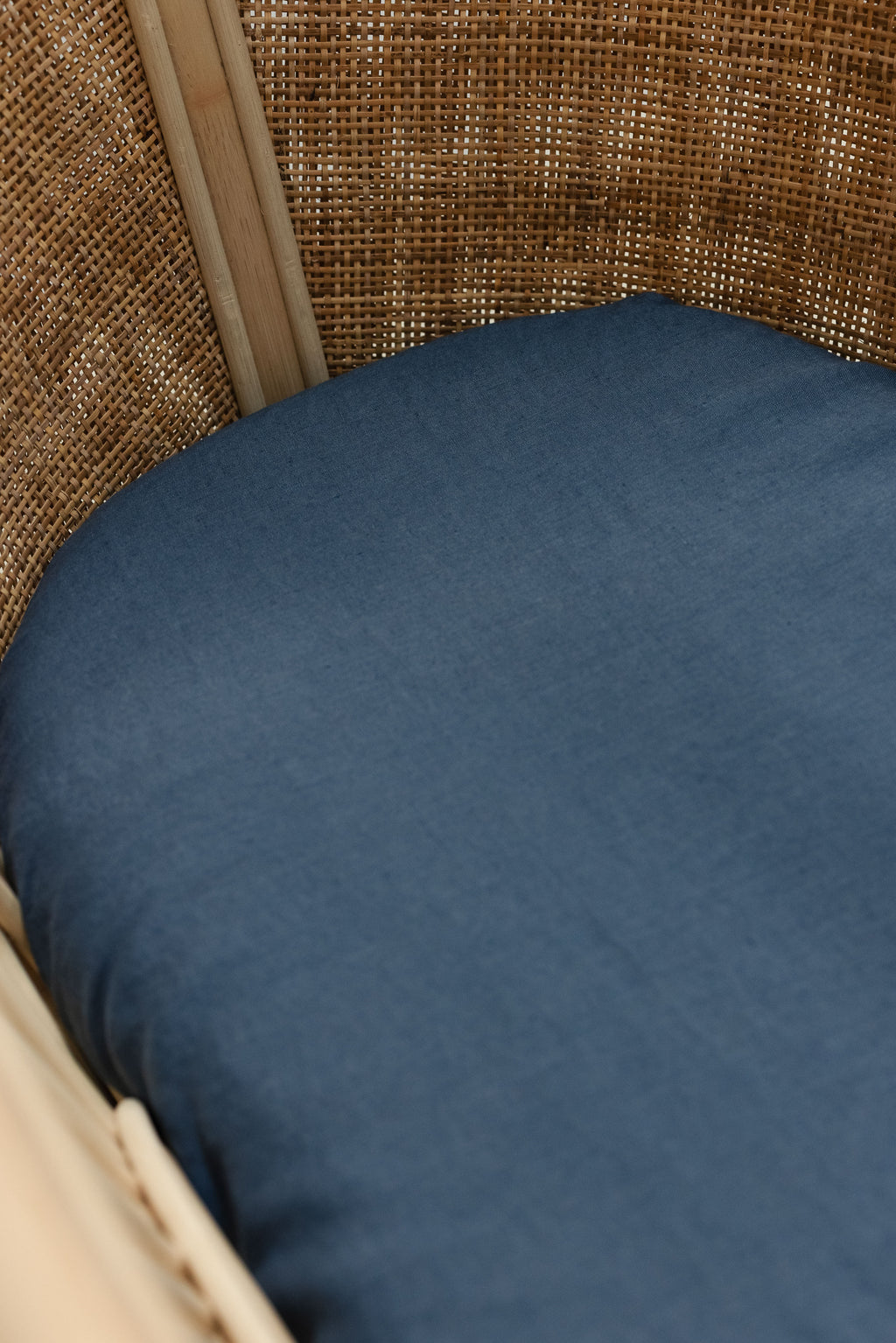 Linen Bassinet Sheet- Denim Blue