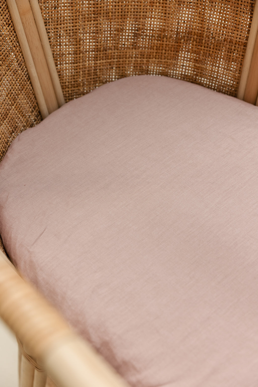 Linen Bassinet Sheet- Blush