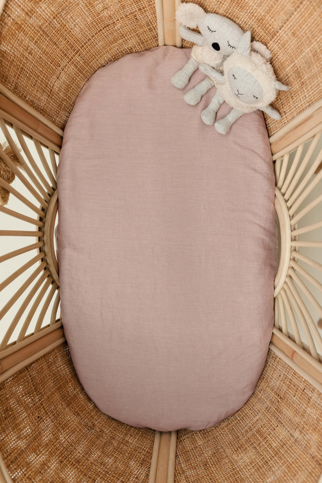 Linen Bassinet Sheet- Blush