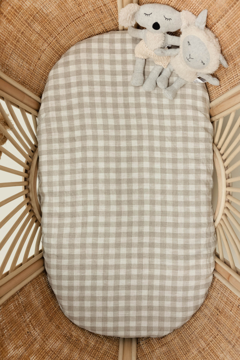 Linen Bassinet Sheet- Gingham