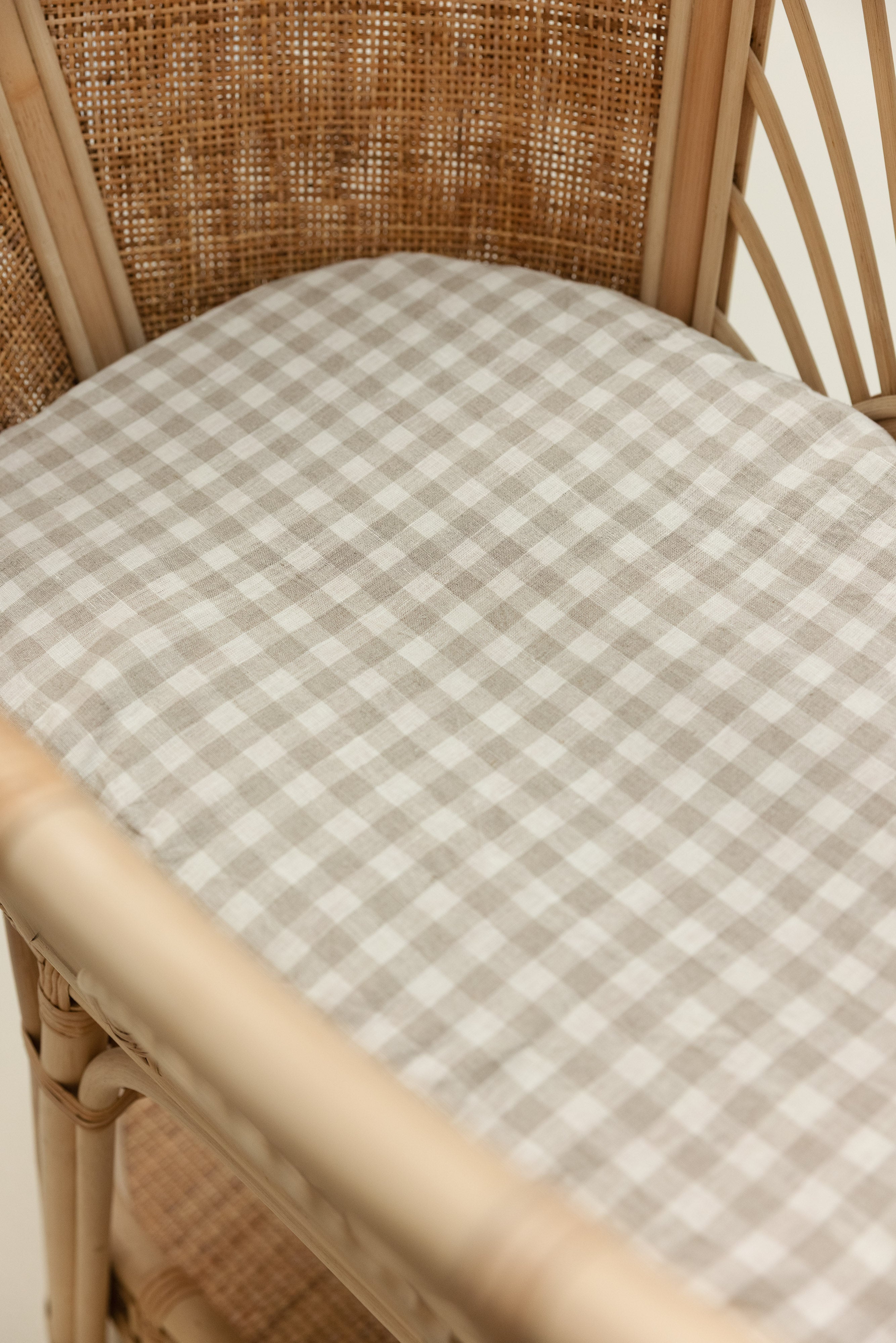 Linen Bassinet Sheet- Gingham