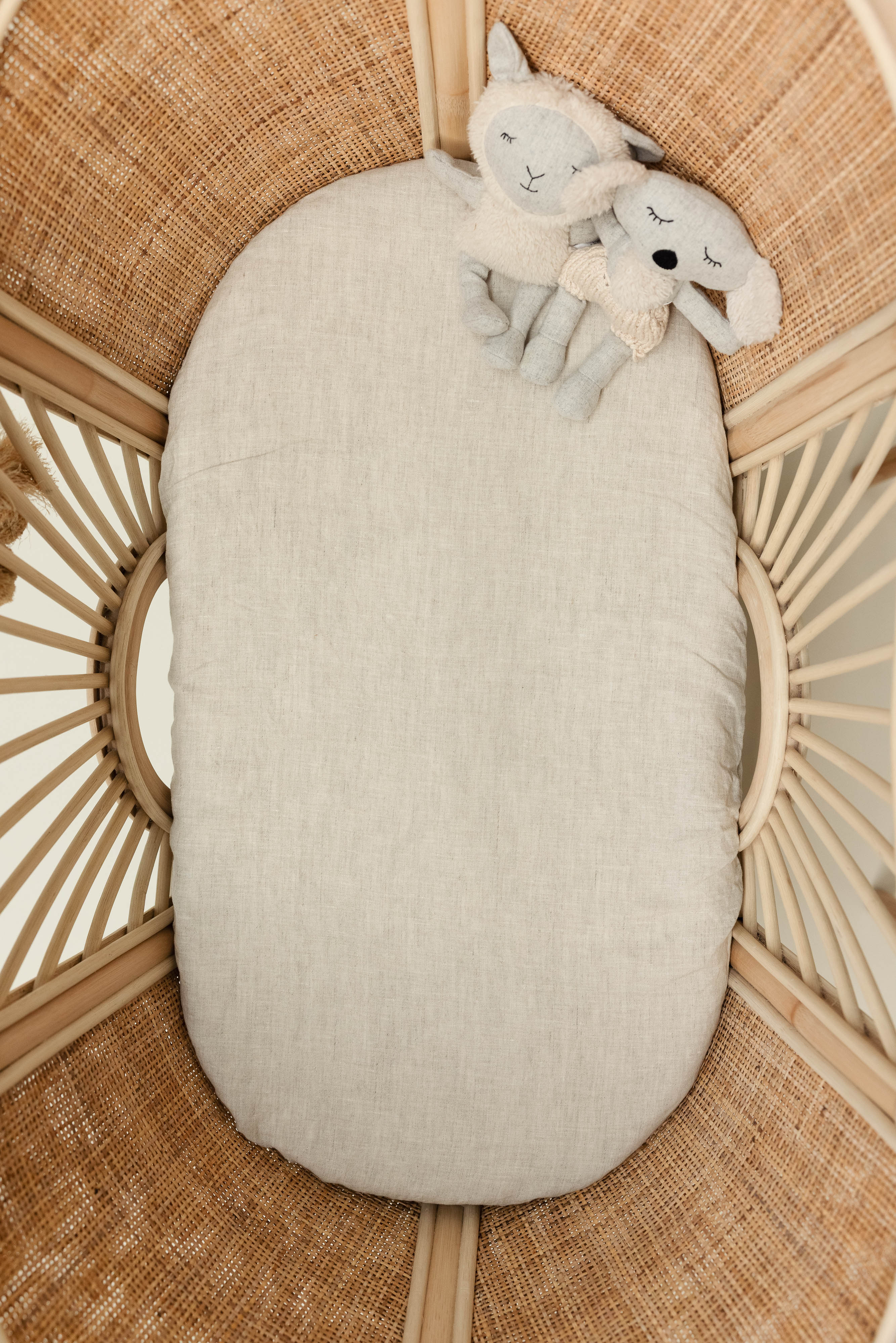 Linen Bassinet Sheet- Natural Oat