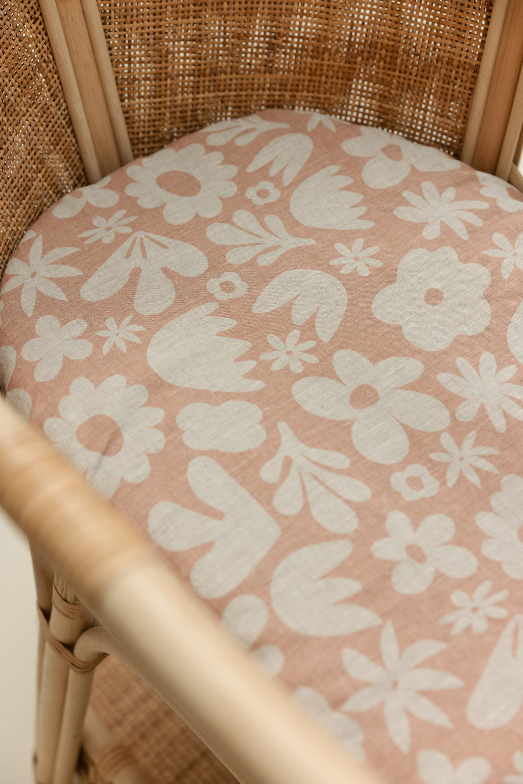 Linen Bassinet Sheet- Soft Clay Print