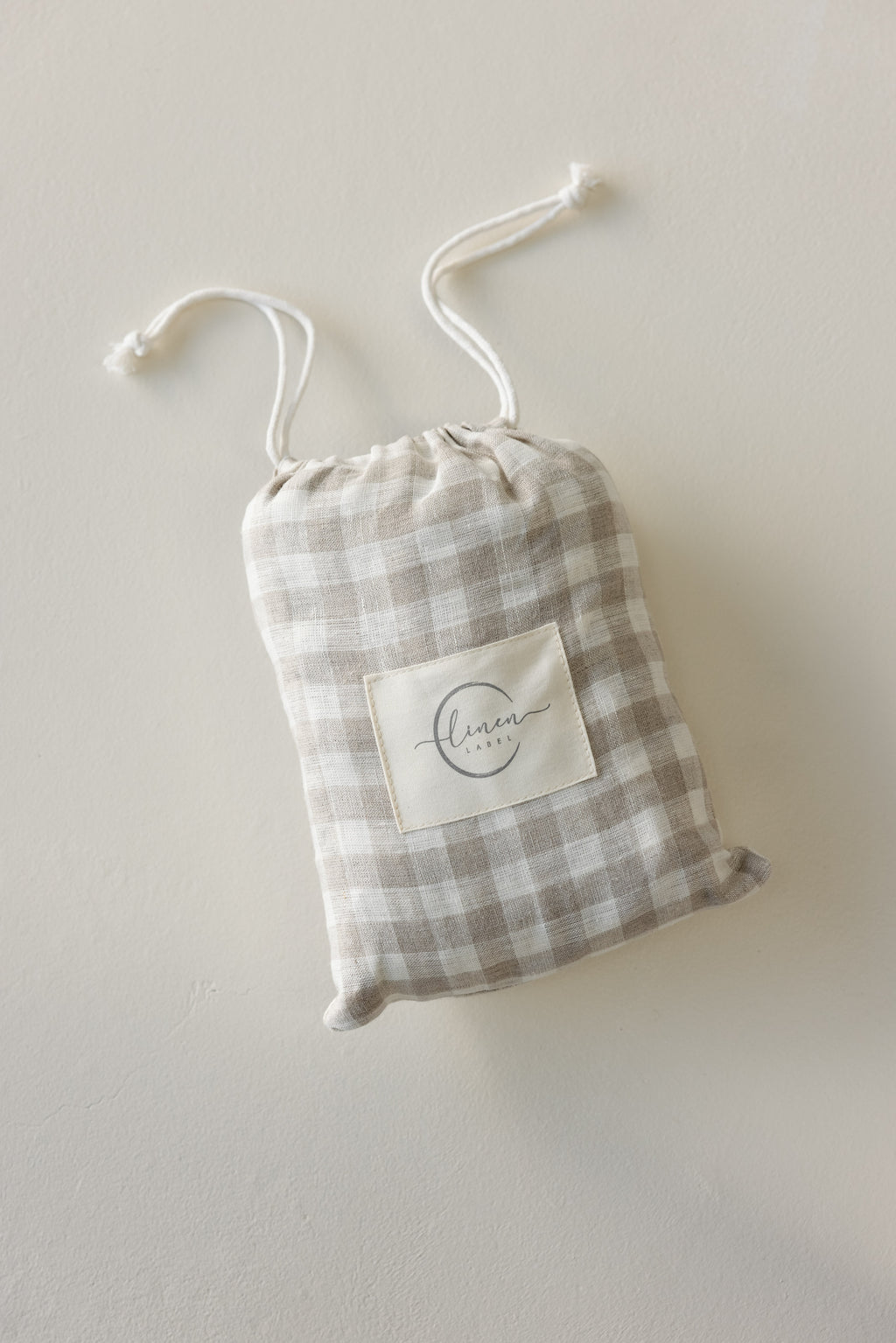 Cot Sheet - Natural Gingham