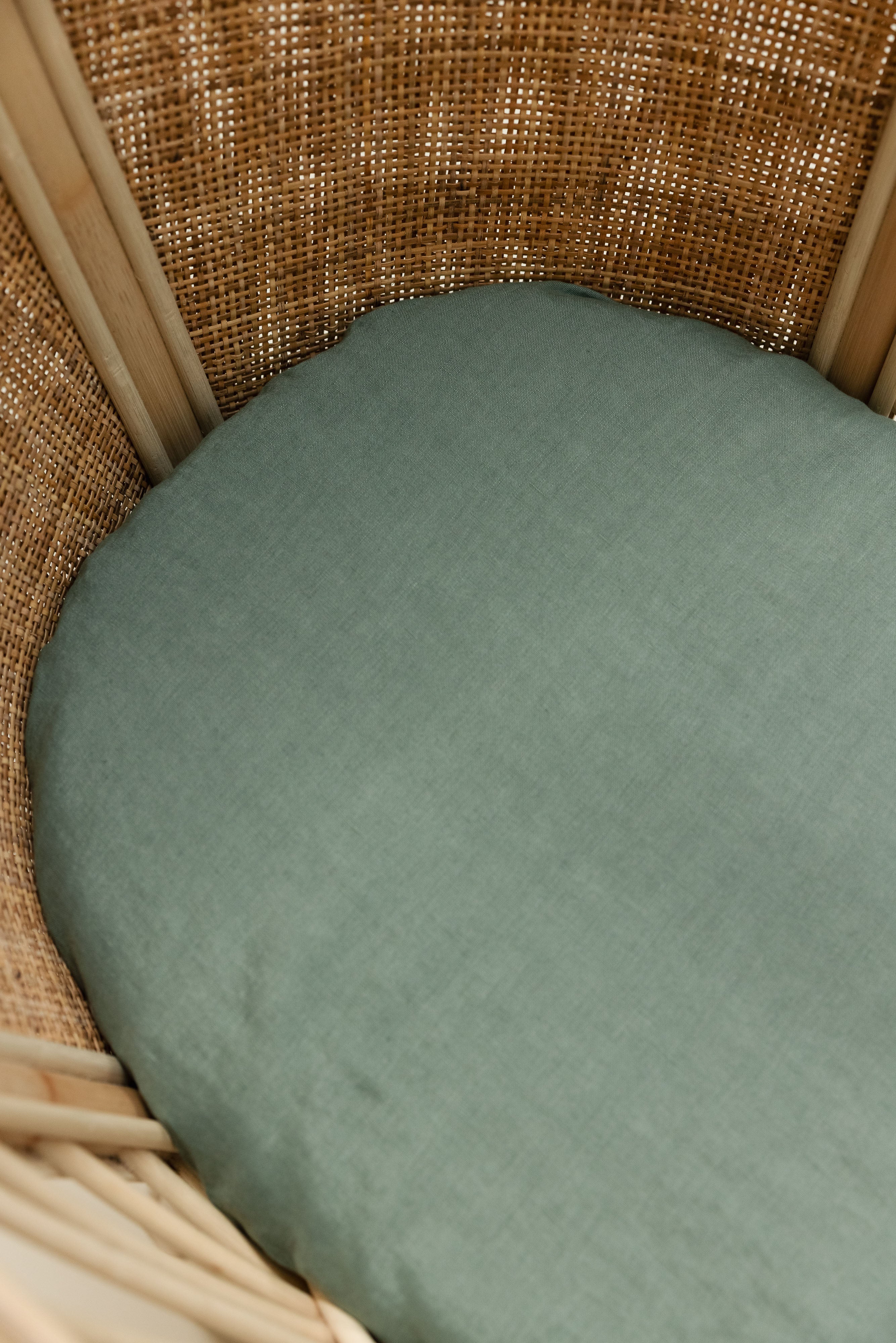 Linen Bassinet Sheet- Opal Sage