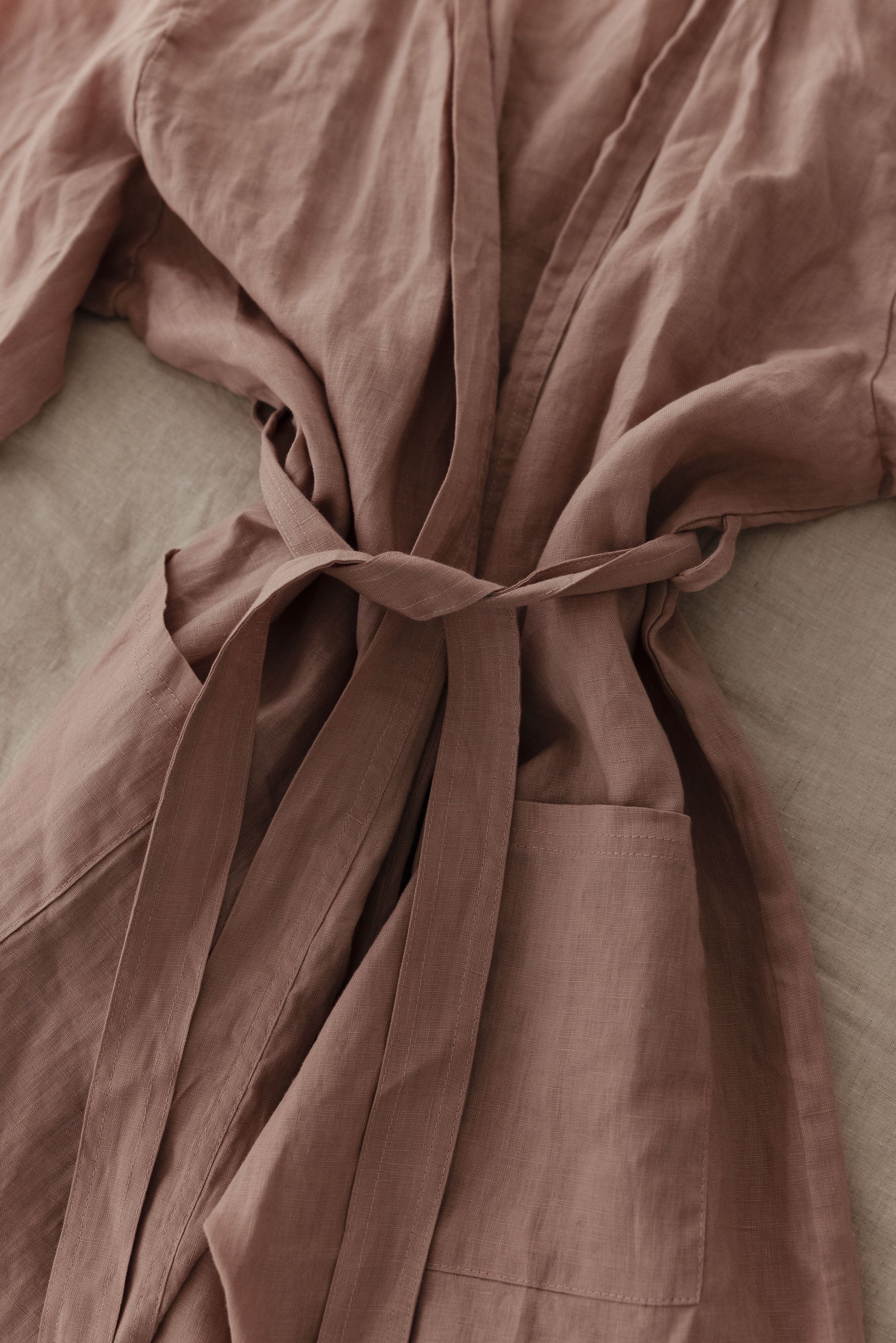 Linen Robe - Soft Clay