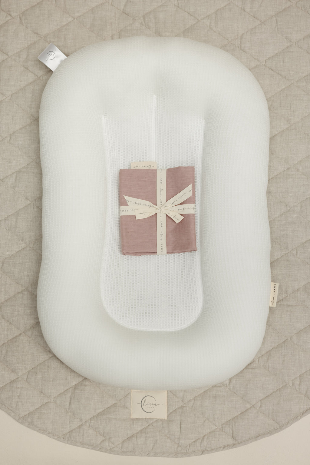 Baby Lounger Nest + Blush Linen Cover