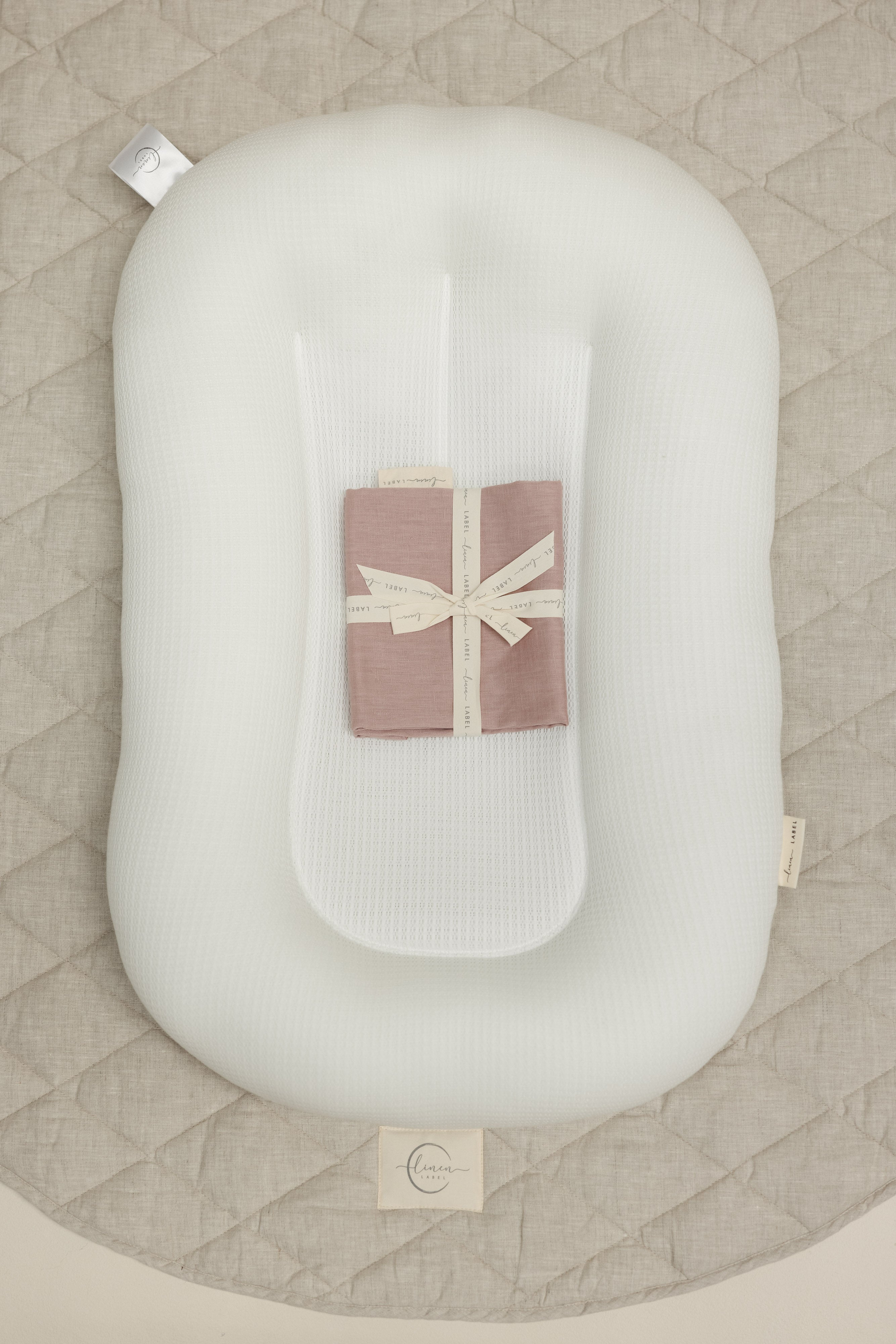 Baby Lounger Nest + Blush Linen Cover