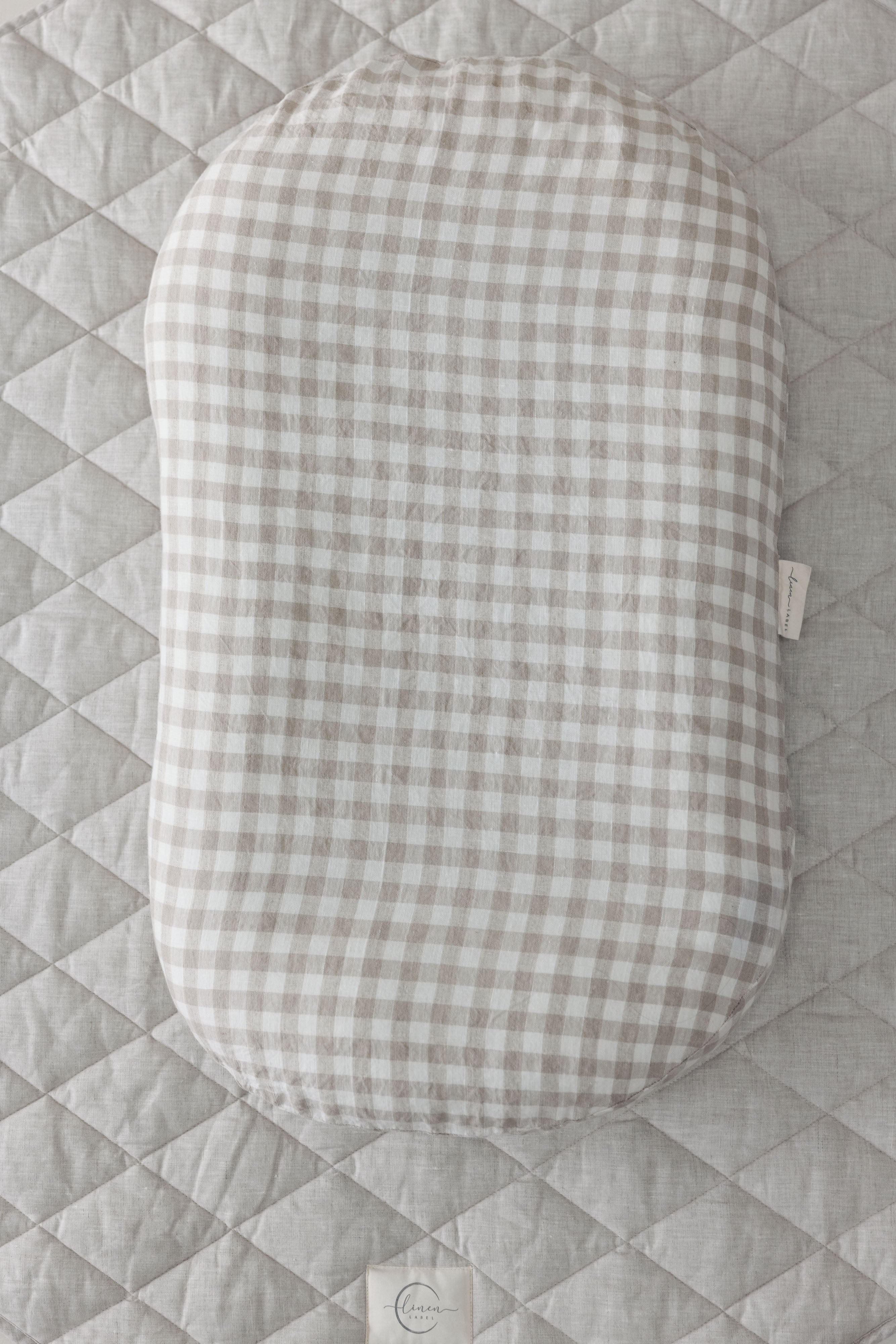Baby Lounger Nest + Gingham Linen Cover