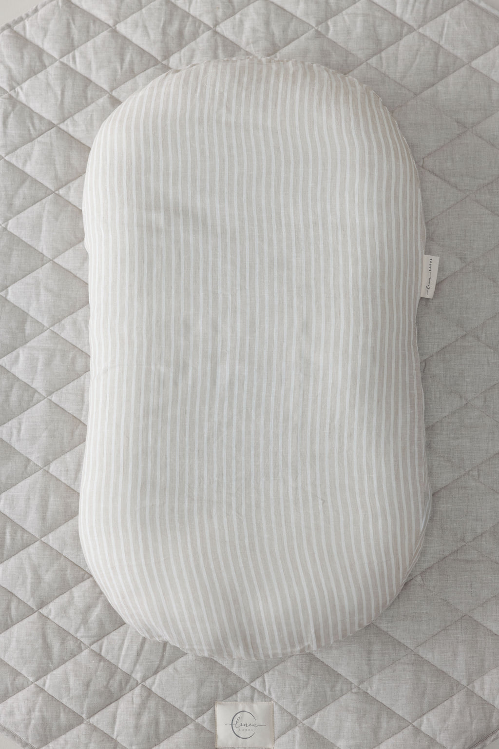 Baby Lounger Nest + Stripe Natural Linen Cover
