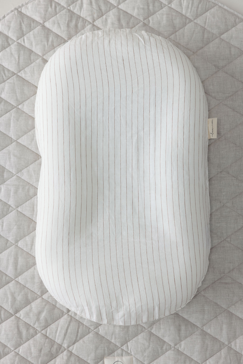 Baby Lounger Nest + Rust Stripe Linen Cover