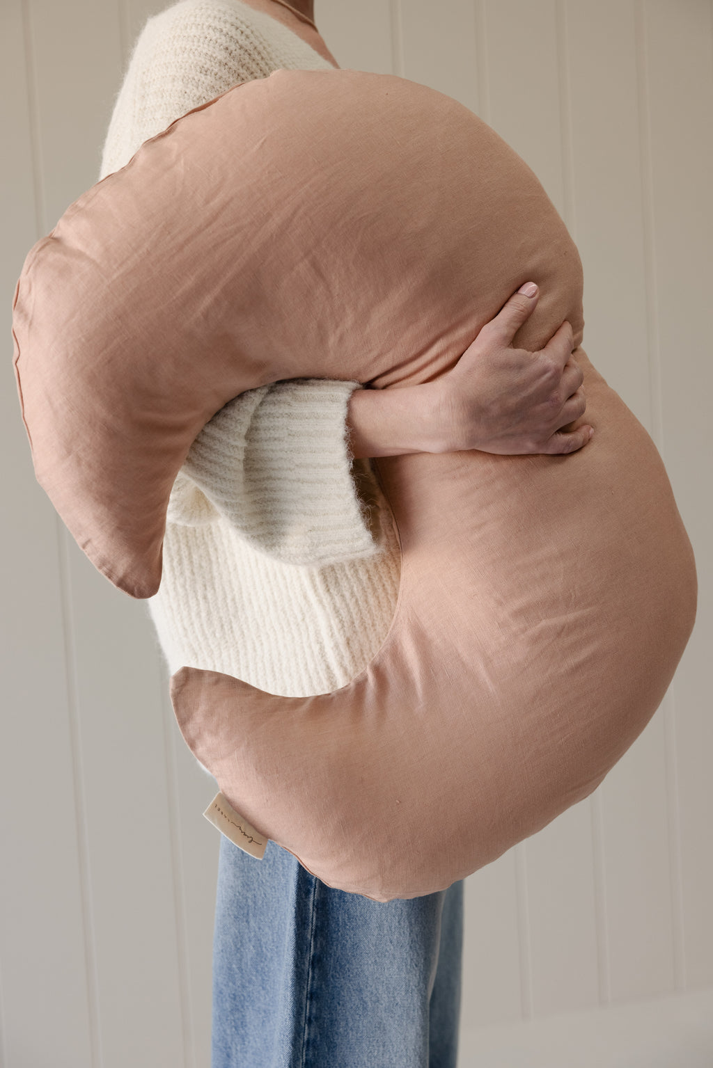 Moon Shape Nursing Pillow- Clay