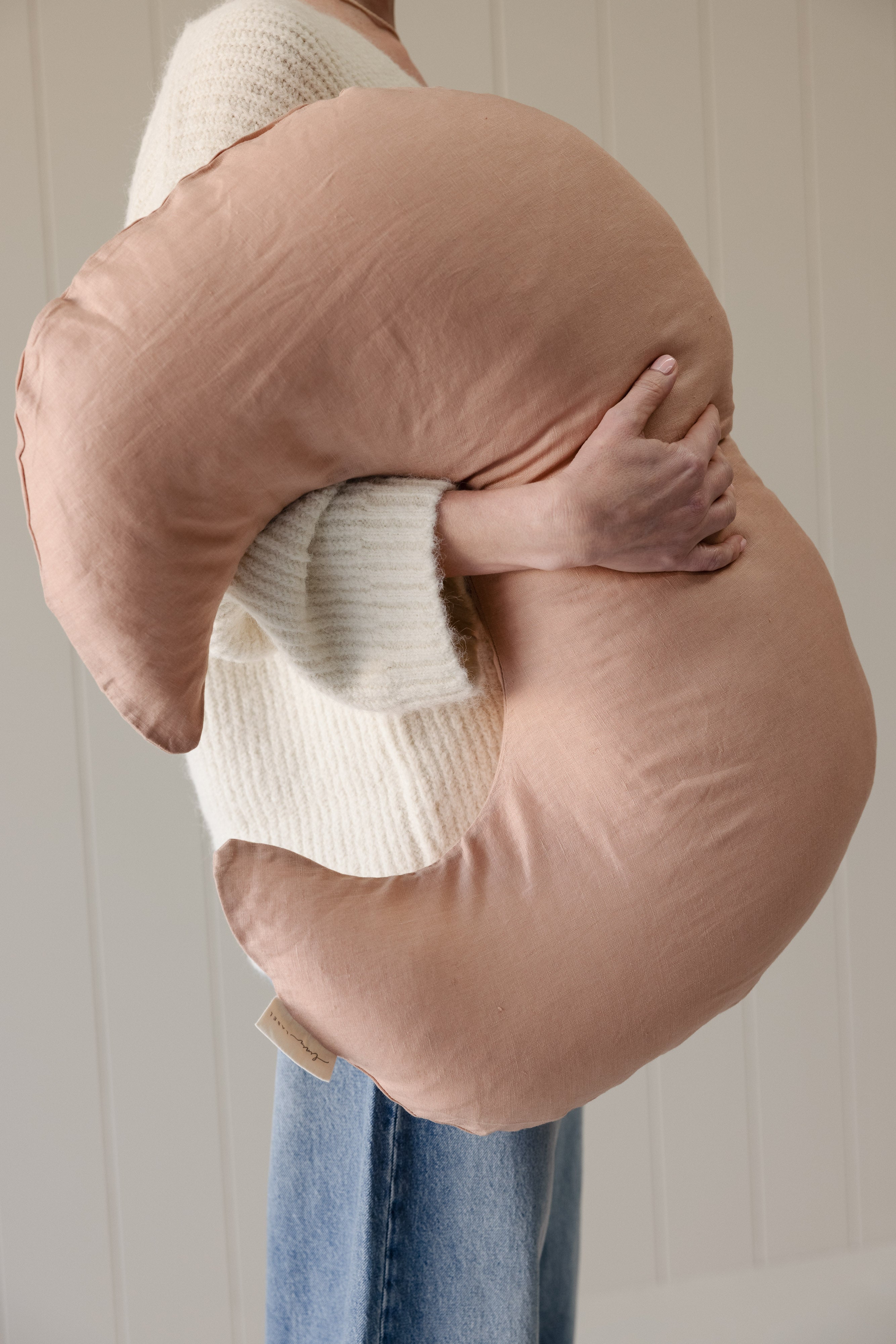 Moon Shape Nursing Pillow- Clay