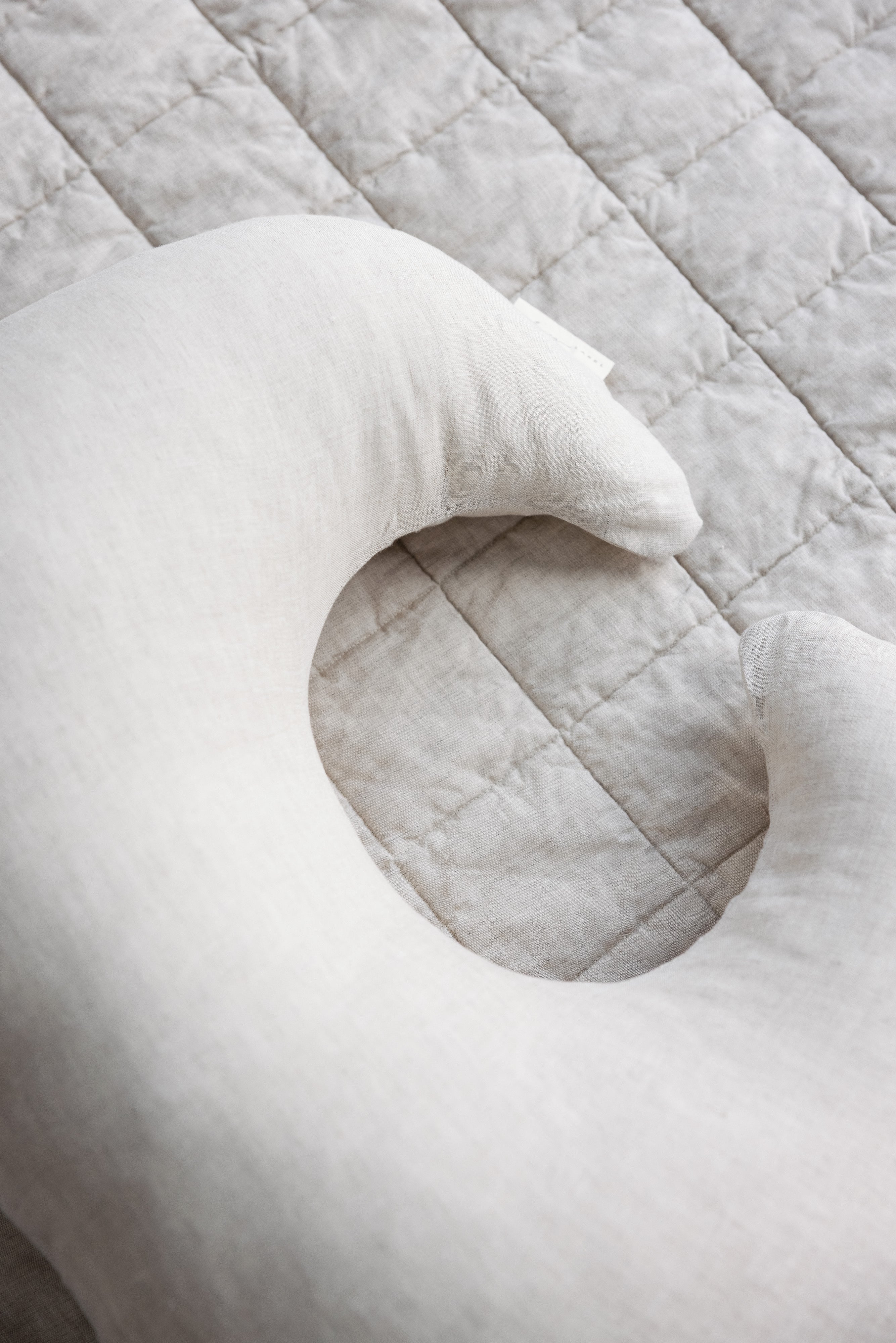 Moon Shape Nursing Pillow- Oat Natural