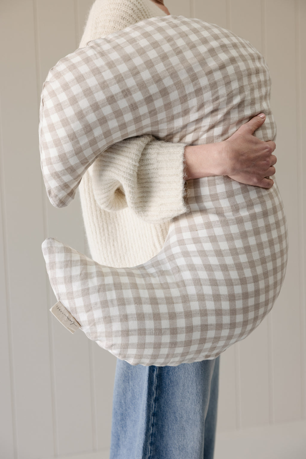 Moon Shape Nursing Pillow- Gingham