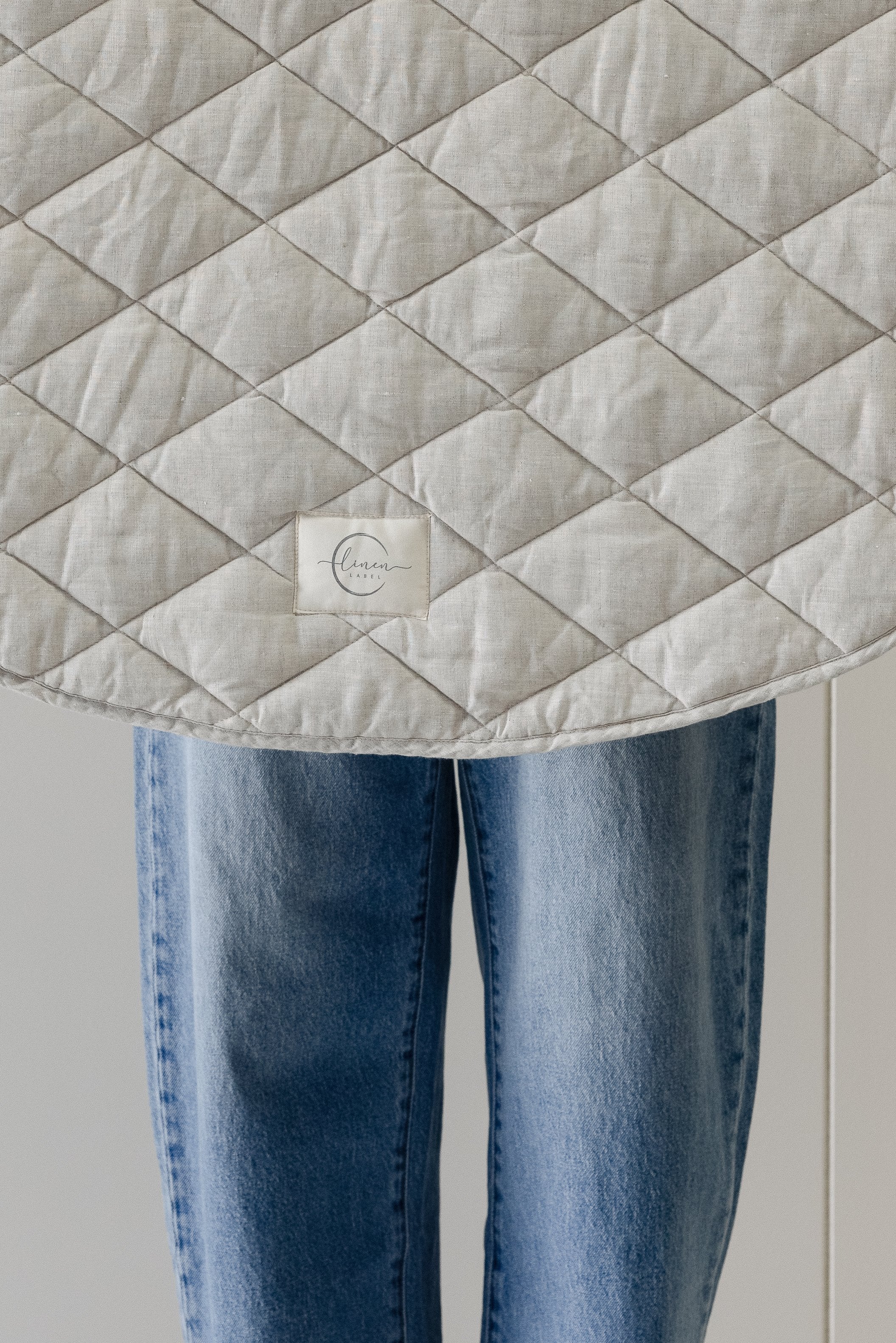 Round Play Mat- Denim Blue print