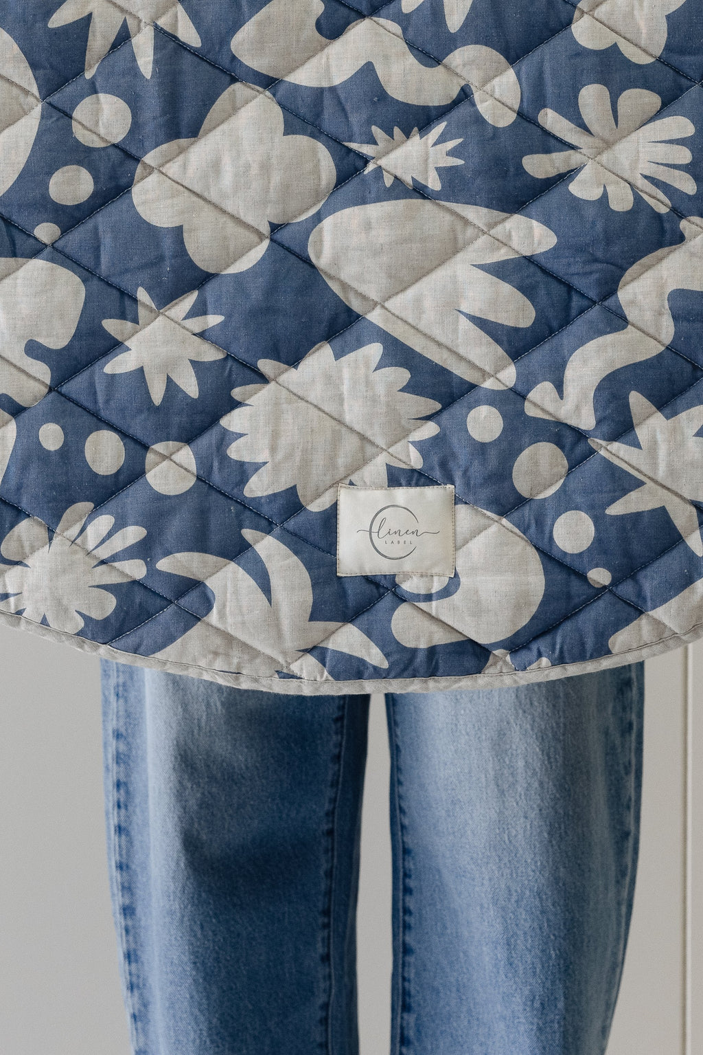 Round Play Mat- Denim Blue print