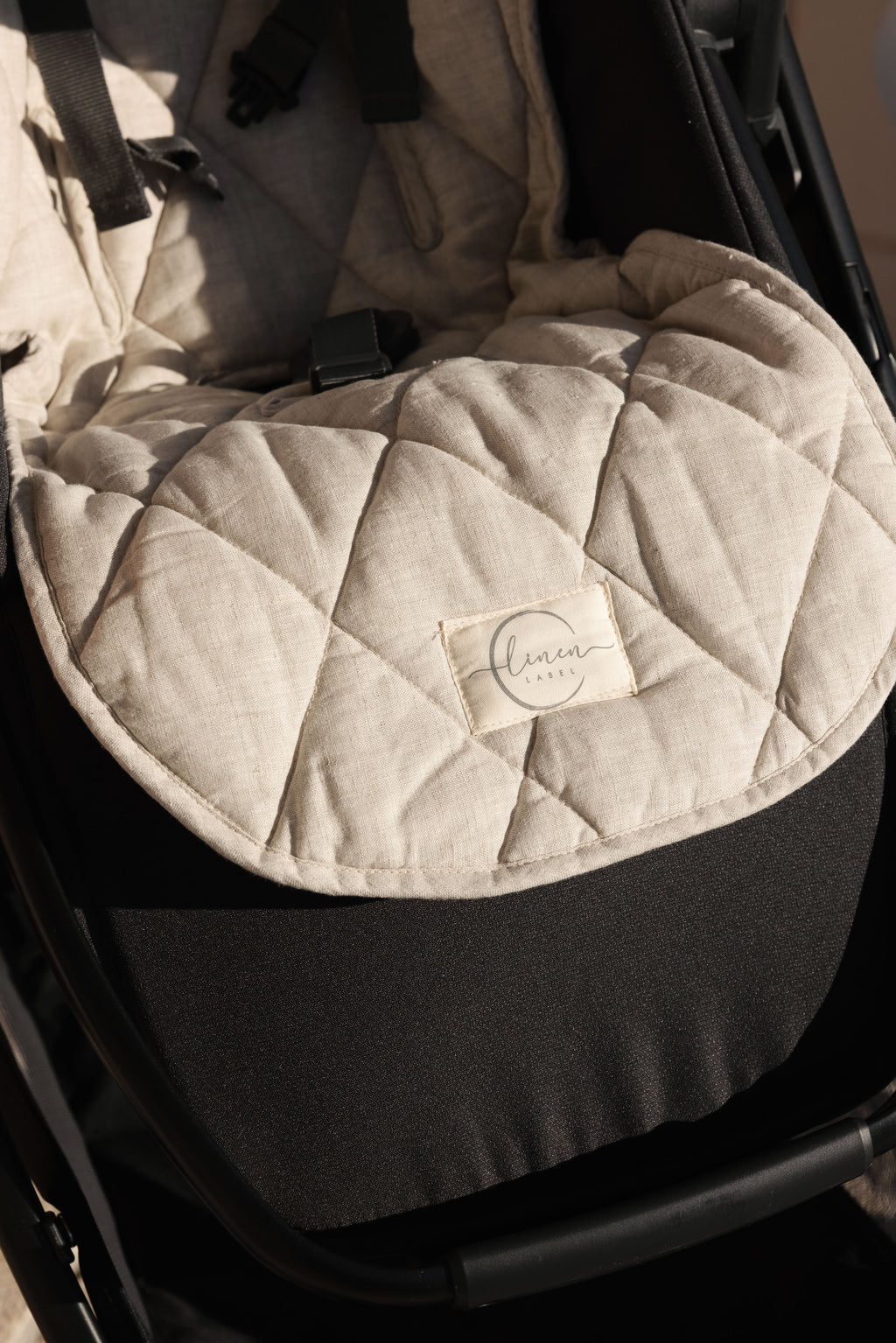 Pram Liner- Oatmeal & Stripe