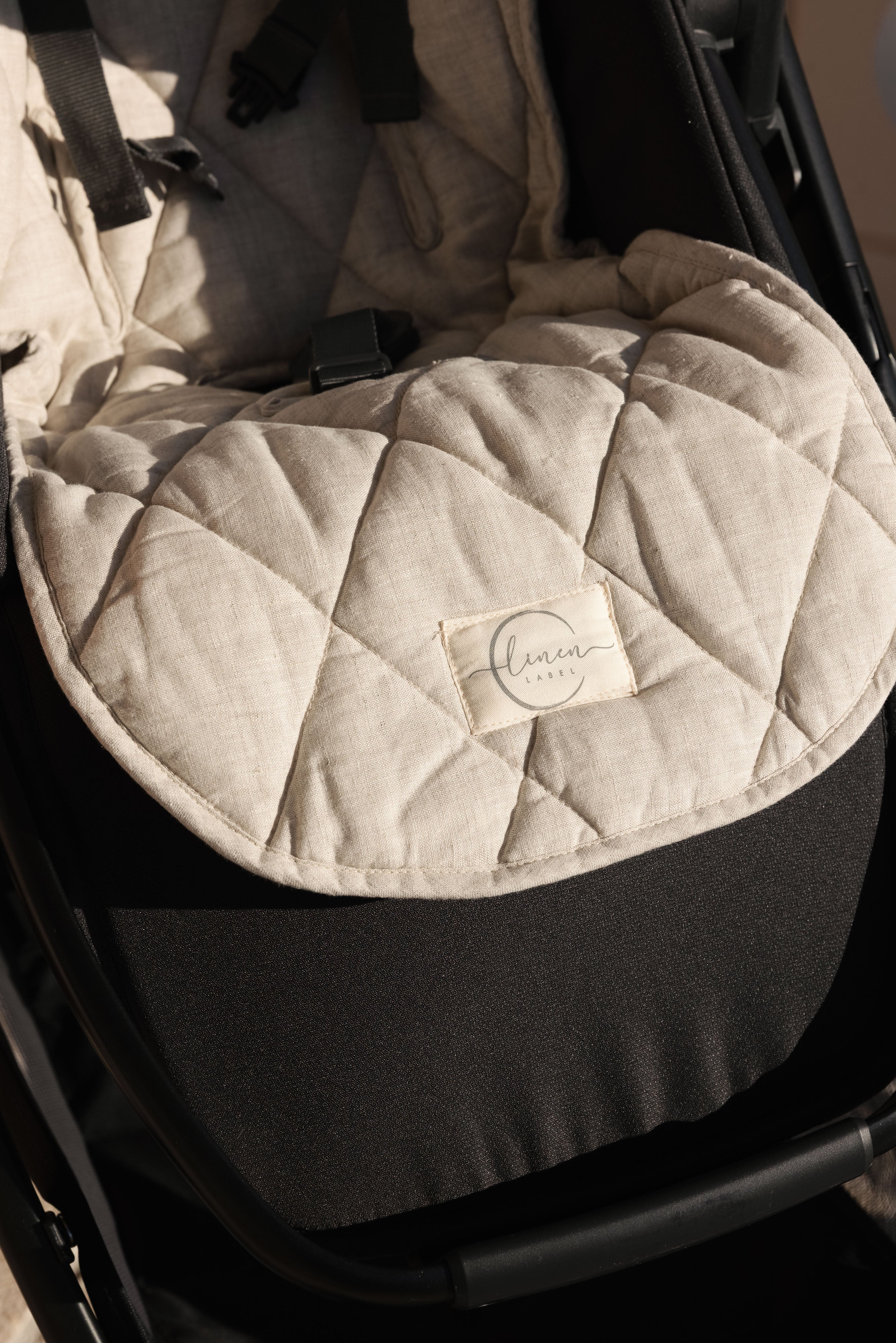 Pram Liner- Oatmeal & Stripe
