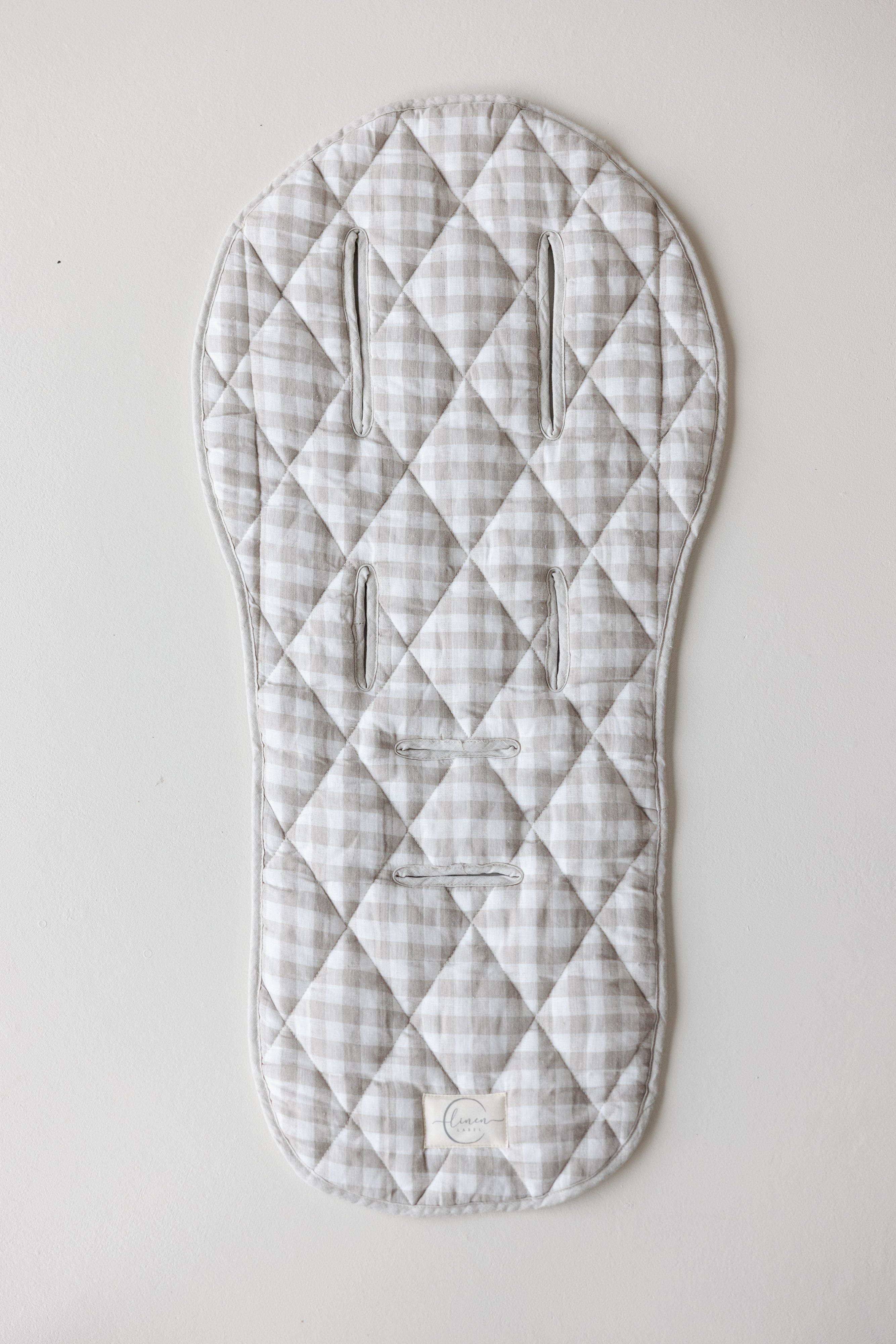 Pram Liner- Oatmeal & Gingham