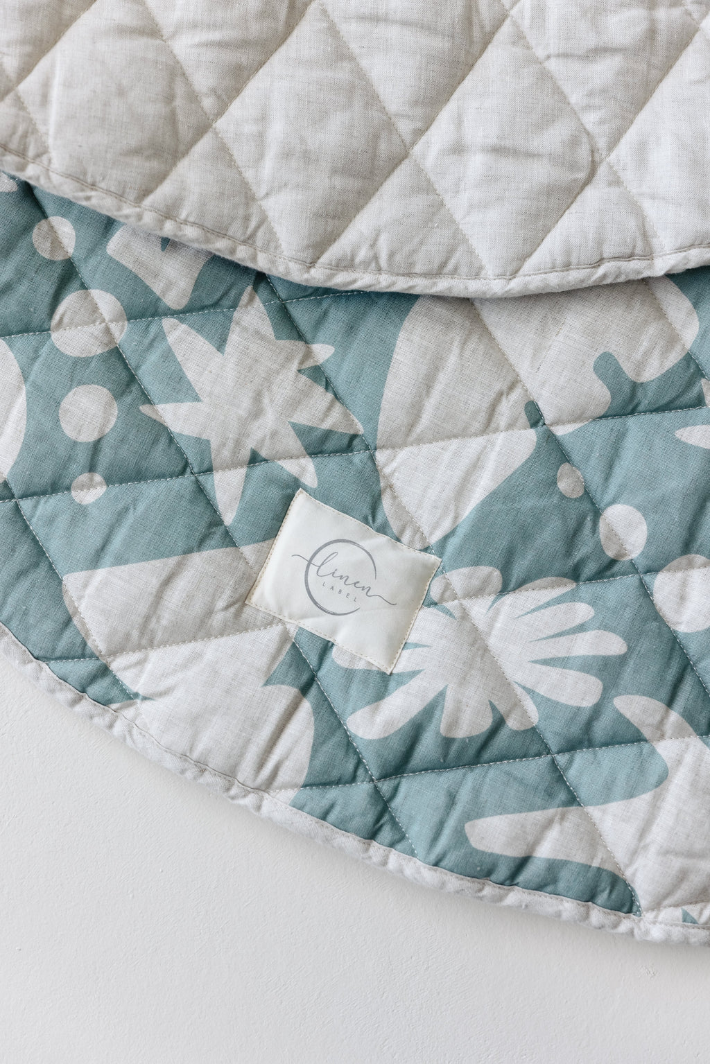 Round Play Mat- Opal Sage print