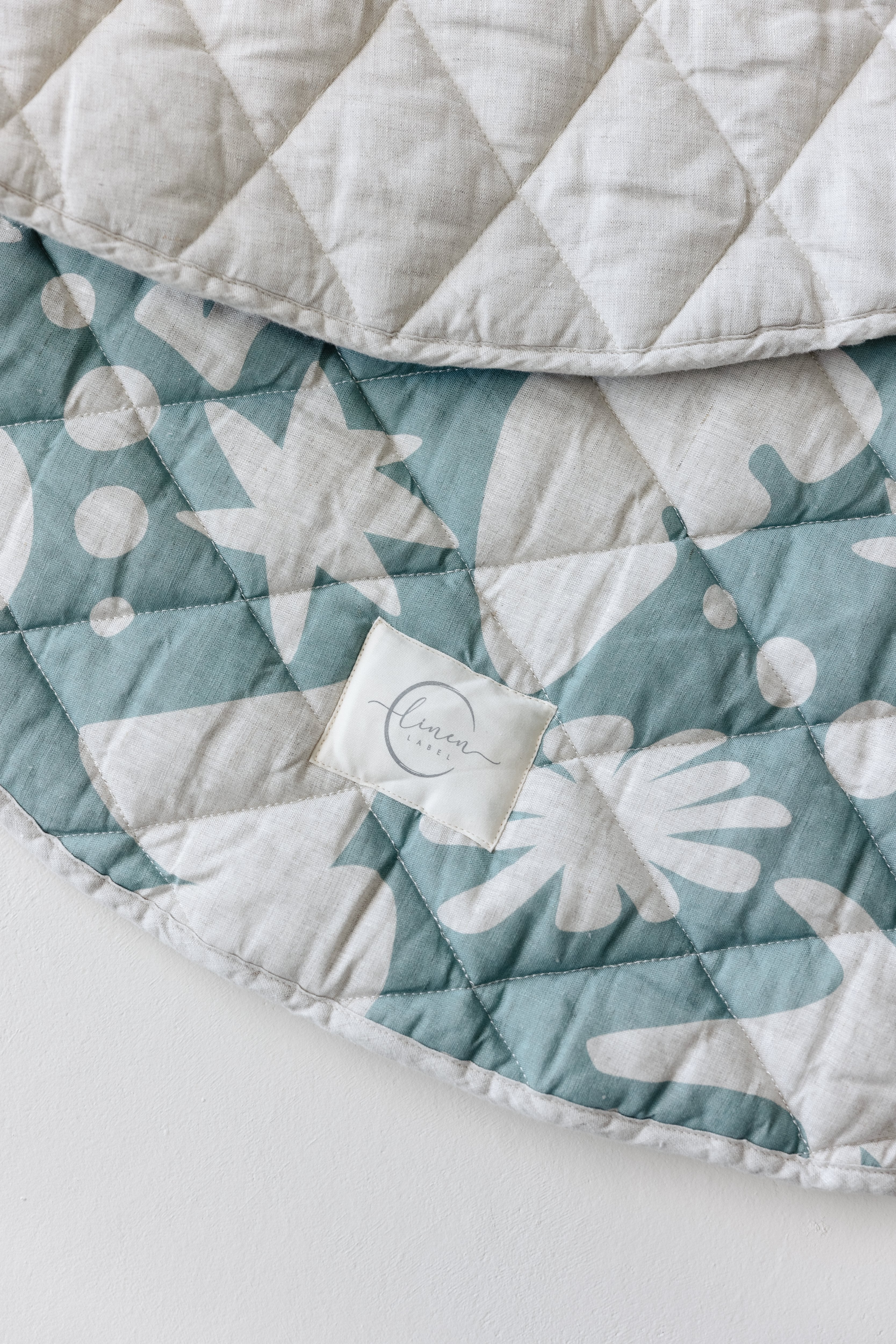 Round Play Mat- Opal Sage print