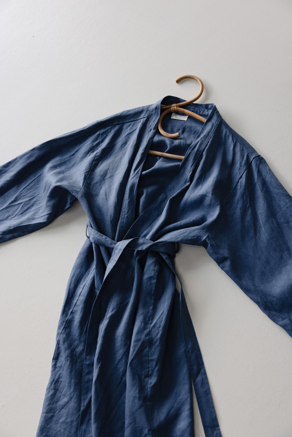 Linen Robe- Denim Blue