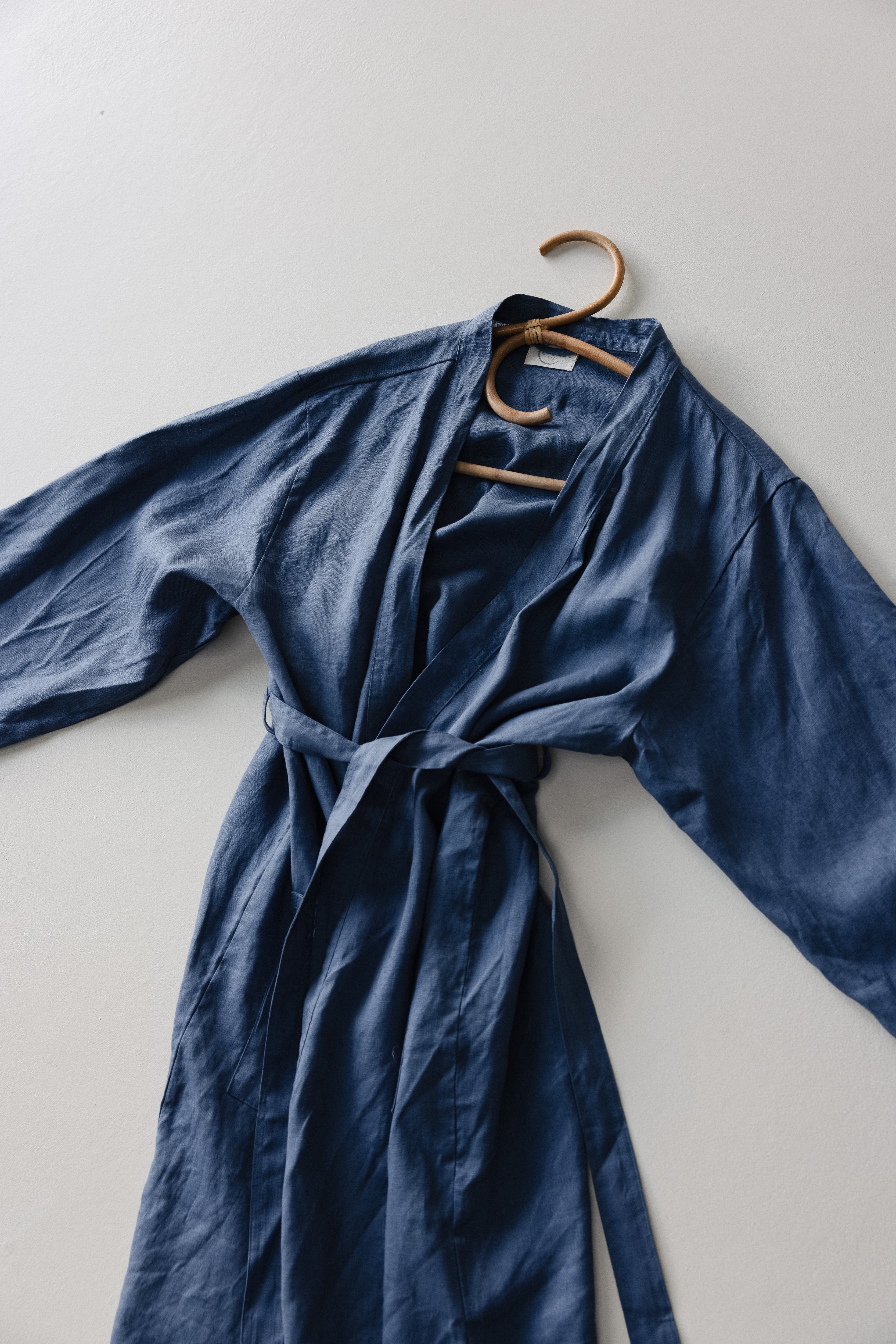 Linen Robe- Denim Blue