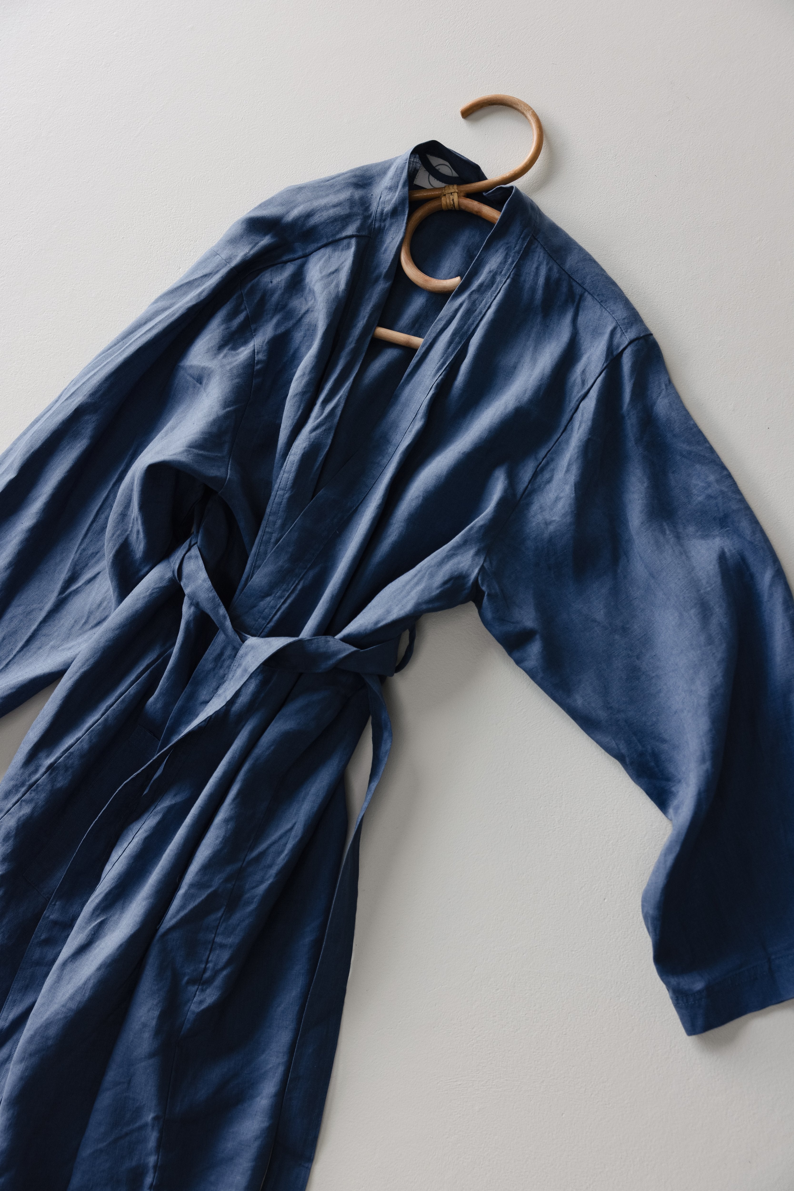 Linen Robe- Denim Blue