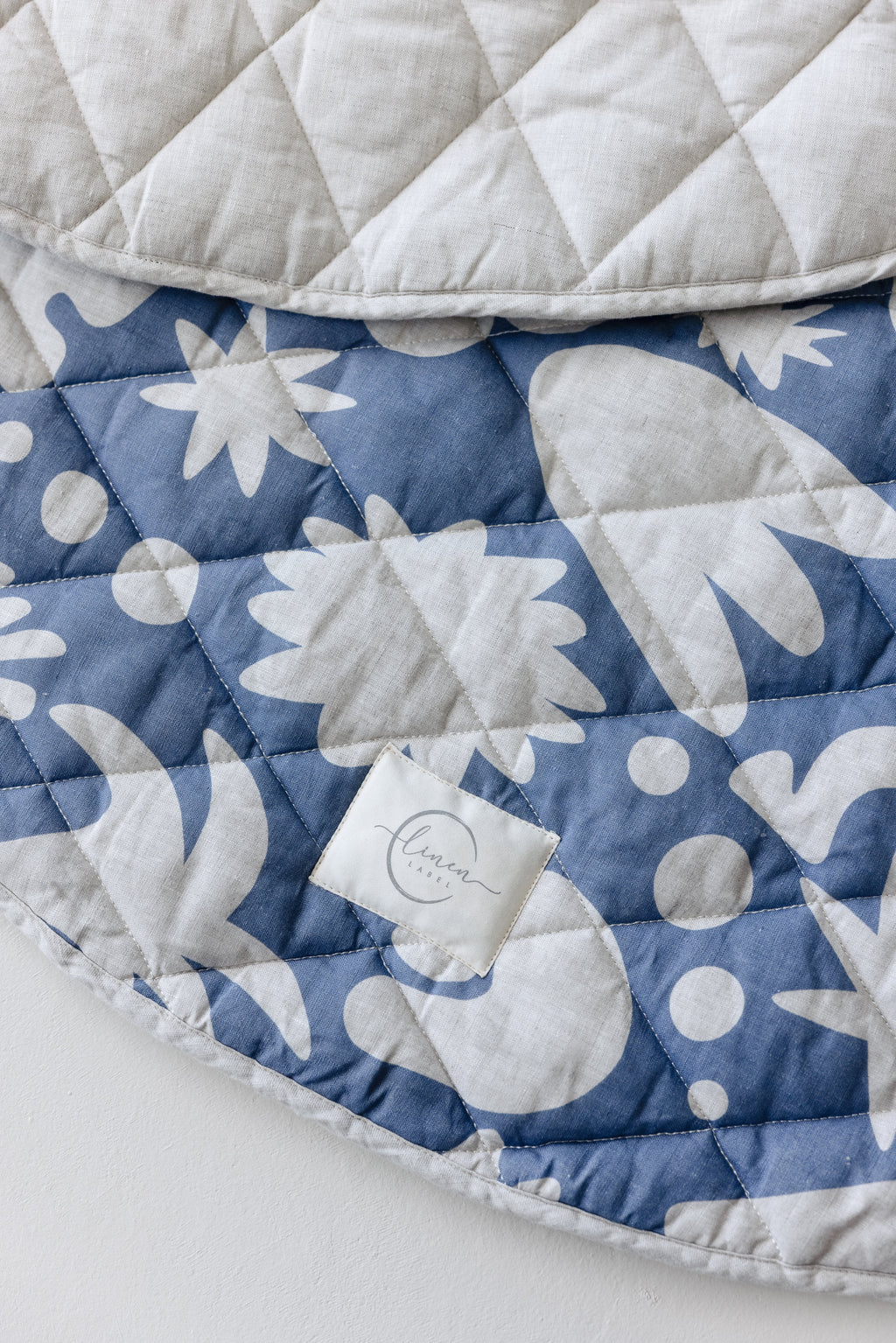 Round Play Mat- Denim Blue print